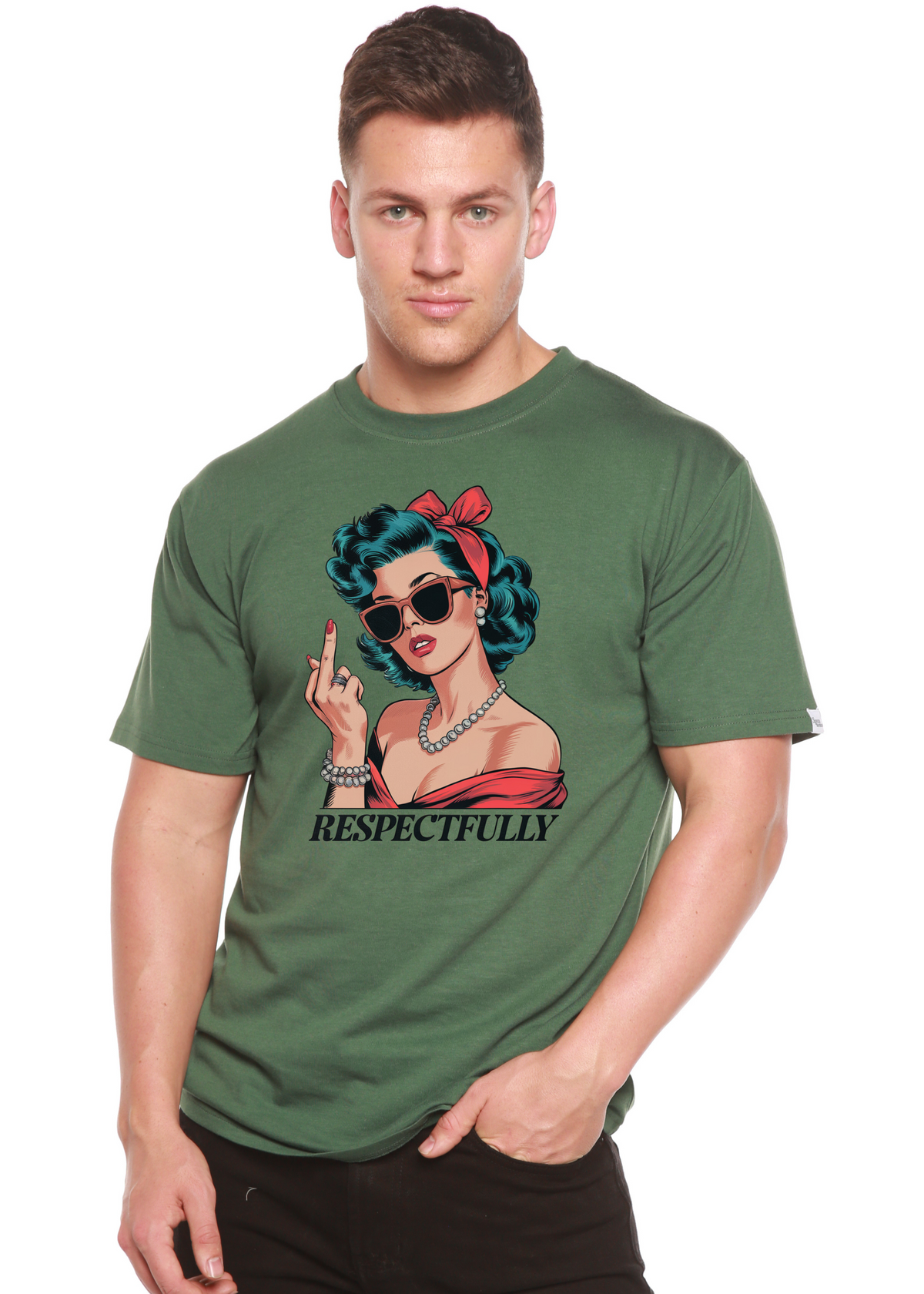 Respectfully Middle Finger Unisex Bamboo/Cotton Graphic T-Shirt