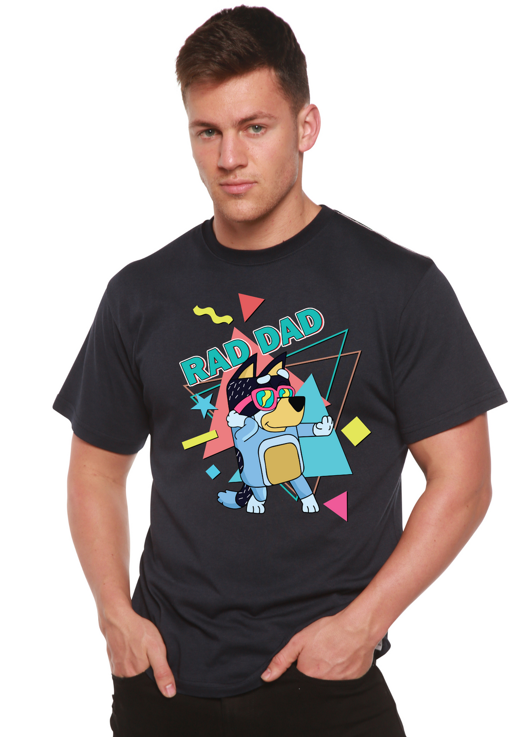 Rad Dad Bluey Men's Bamboo Short Sleeve Graphic T-Shirt