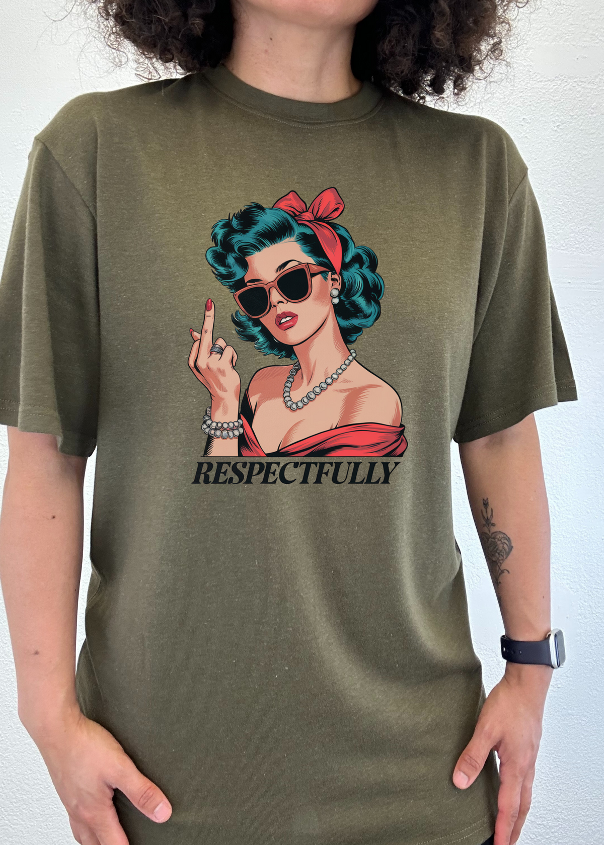 Respectfully Middle Finger Unisex Bamboo/Cotton Graphic T-Shirt
