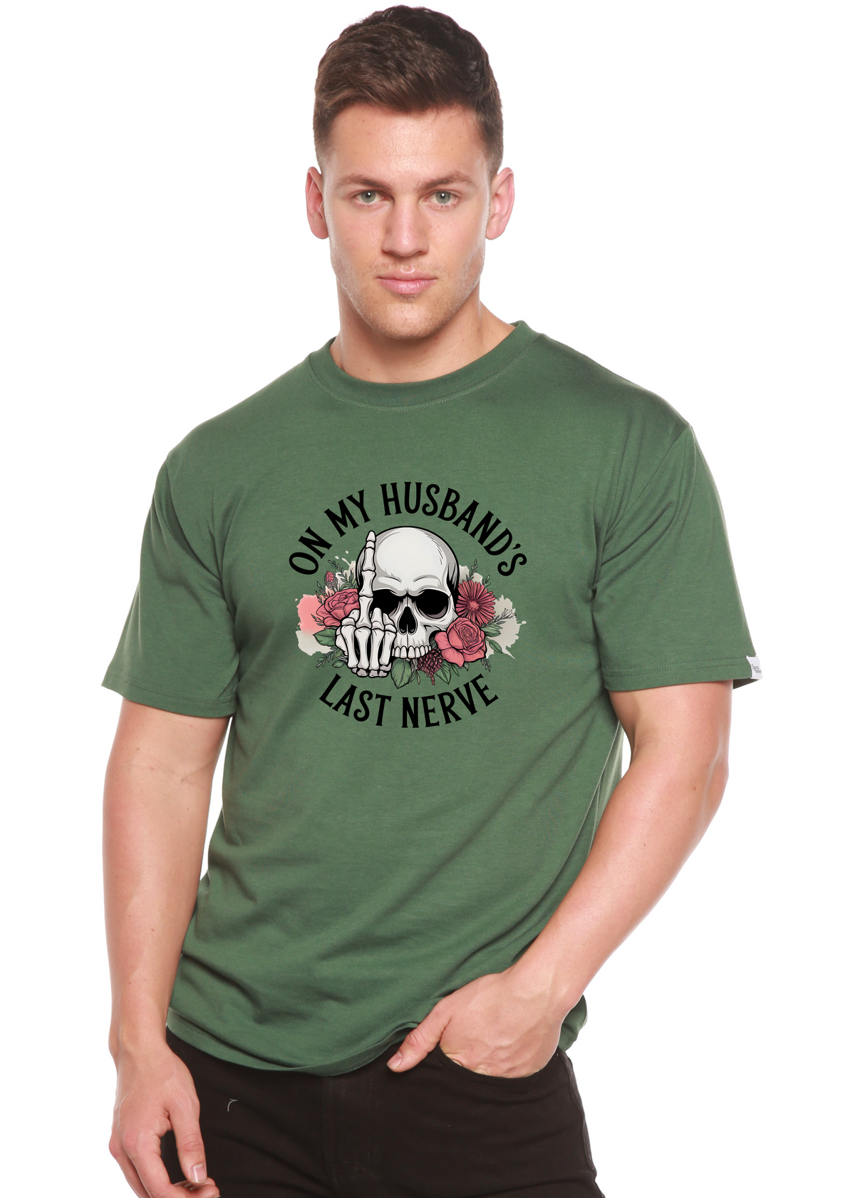 On My Husbands Last Nerve Sublimation Unisex Bamboo/Cotton Graphic T-Shirt