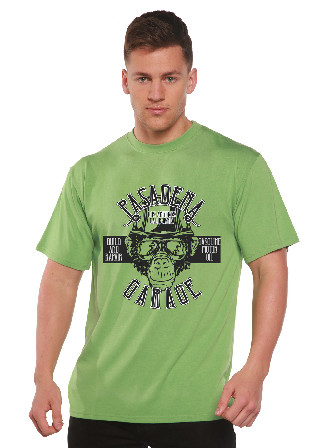 Pasadena Garage Men's Bamboo Viscose/Organic Cotton Short Sleeve Graphic T-Shirt