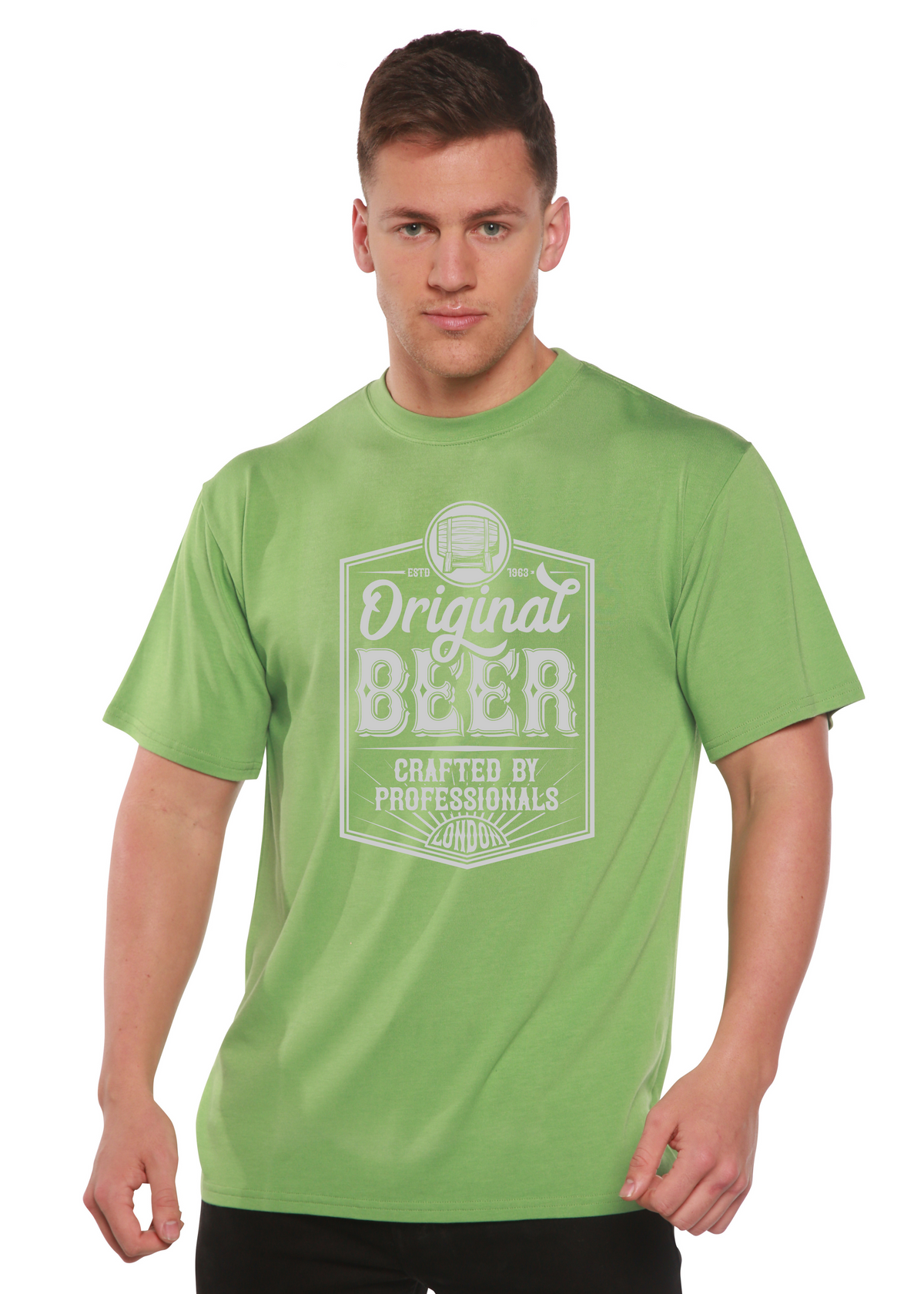 Original Beer Men's Bamboo Viscose/Organic Cotton Short Sleeve Graphic T-Shirt