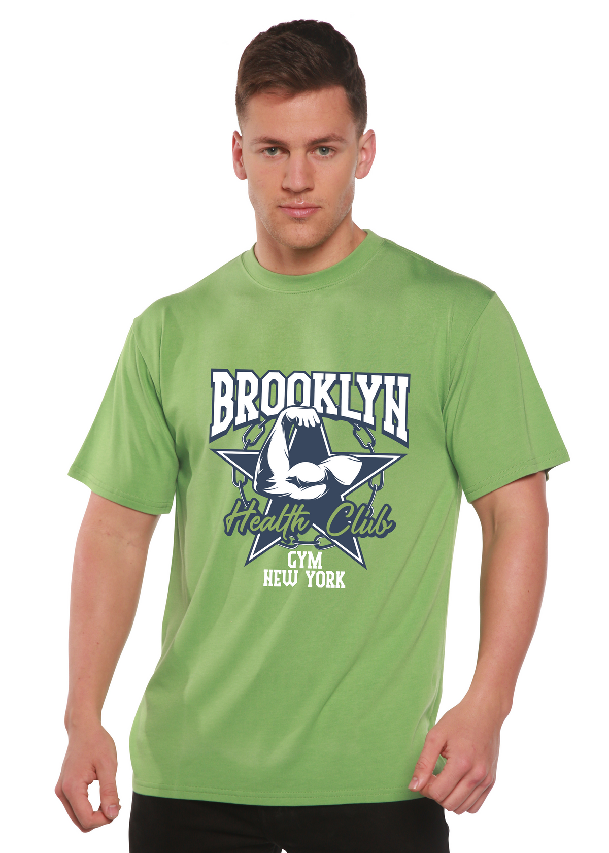 Brooklyn Health Club Men's Bamboo Viscose/Organic Cotton Short Sleeve Graphic T-Shirt