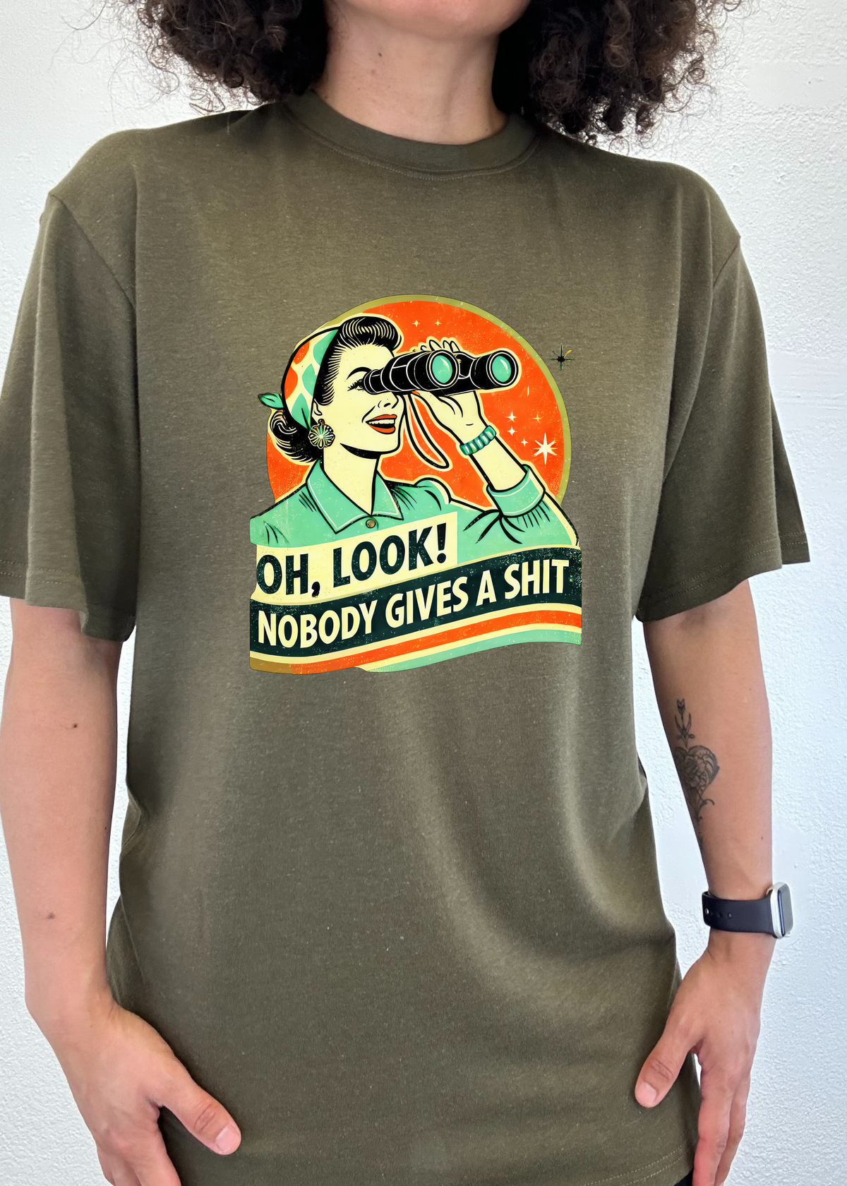 Funny Retro Woman Unisex Bamboo/Cotton Graphic T-Shirt