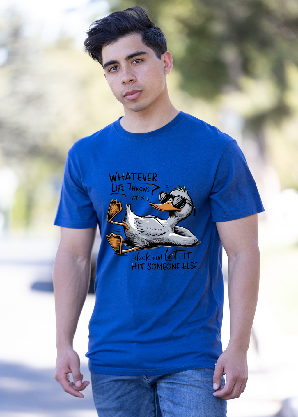 Whatever Life Throws at You Funny Unisex Bamboo/Cotton Graphic T-Shirt