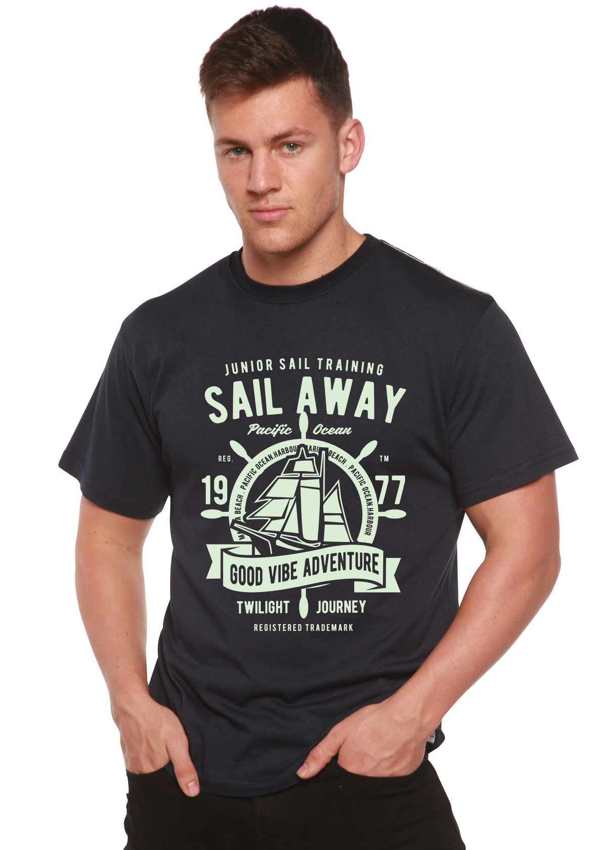 Sail Away Spun Bamboo® Men's Bamboo Viscose/Organic Cotton Short Sleeve Graphic T-Shirt