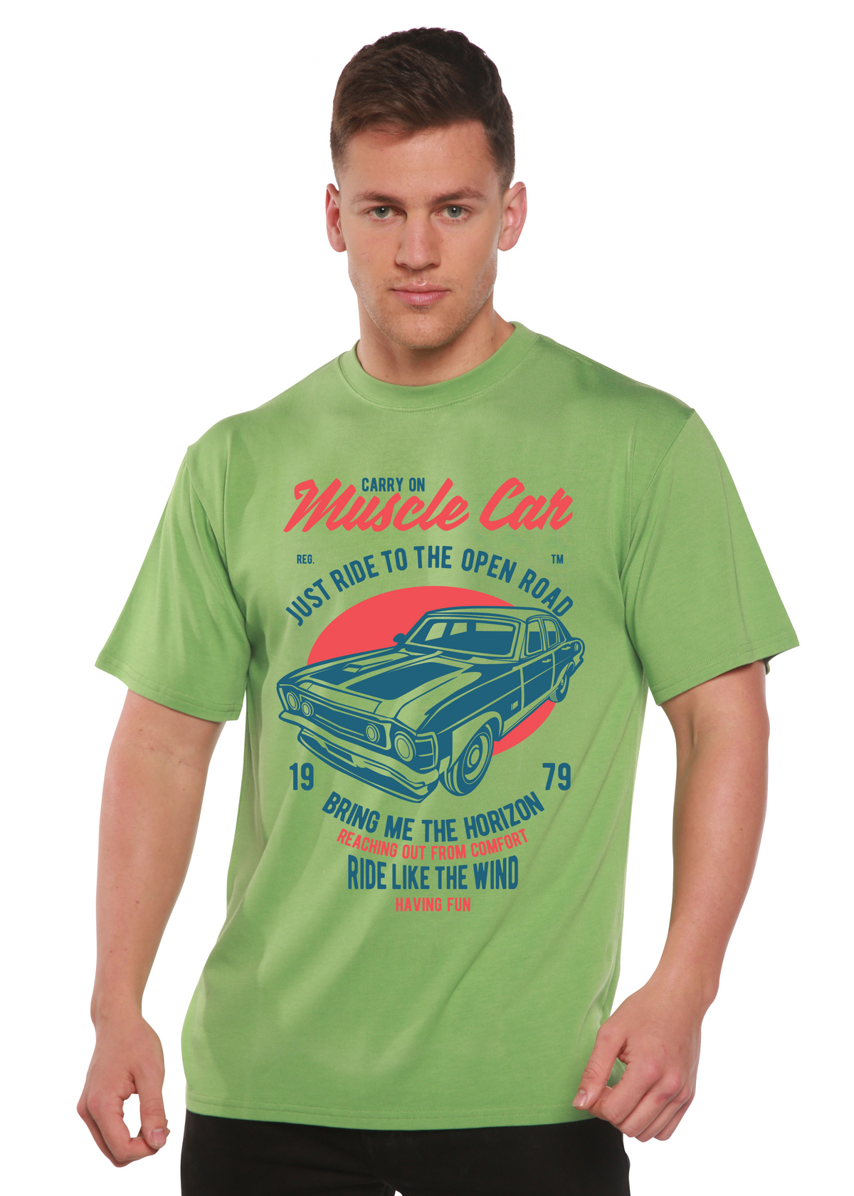 Muscle Car Spun Bamboo® Men's Bamboo Viscose/Organic Cotton Short Sleeve Graphic T-Shirt