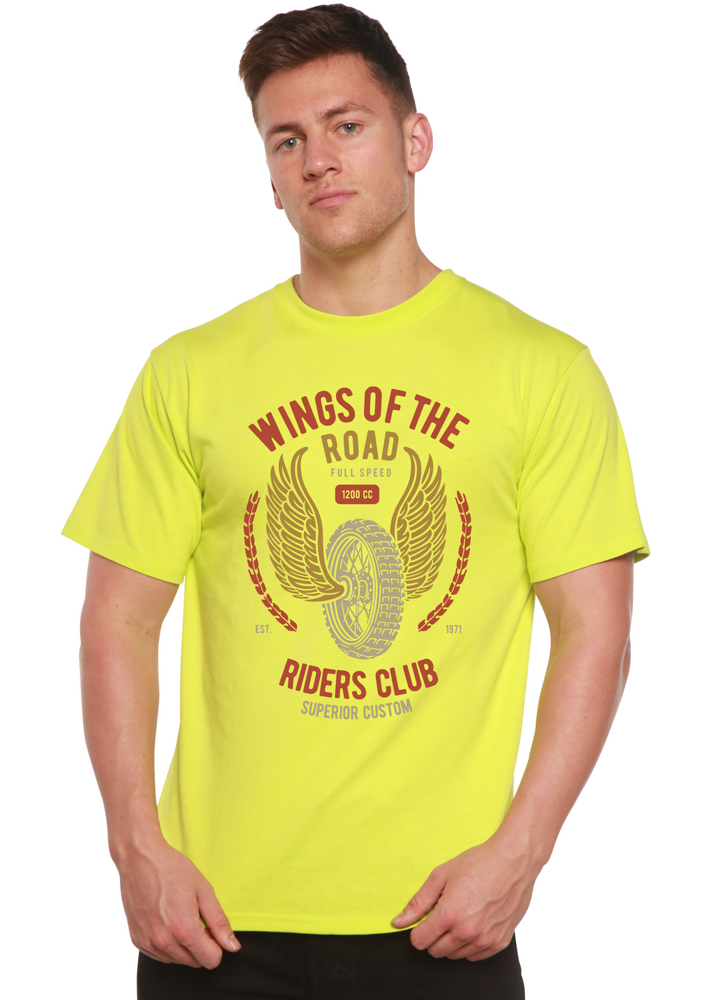 Wings Of The Road Spun Bamboo® Men's Bamboo Viscose/Organic Cotton Short Sleeve Graphic T-Shirt