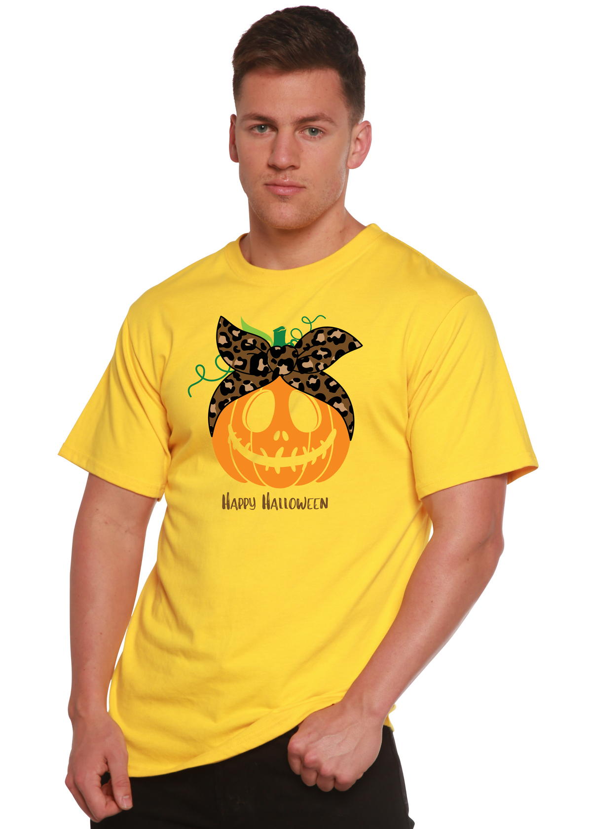 Happy Halloween Men's Bamboo Viscose/Organic Cotton Short Sleeve Graphic T-Shirt