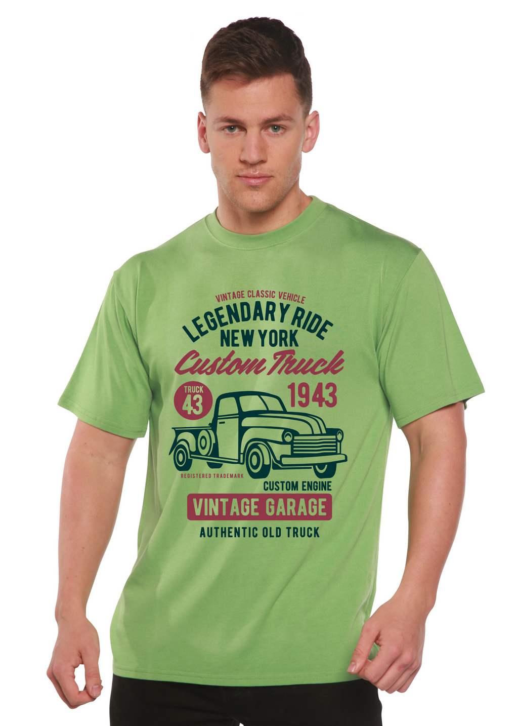 Legendary Ride Custom Truck Men's Bamboo Viscose/Organic Cotton Short Sleeve Graphic T-Shirt