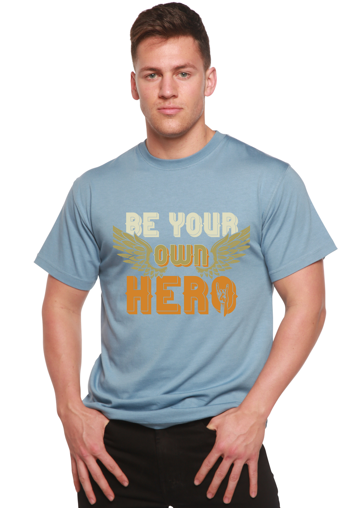 Be Your Own Hero Men's Bamboo Viscose/Organic Cotton Short Sleeve Graphic T-Shirt