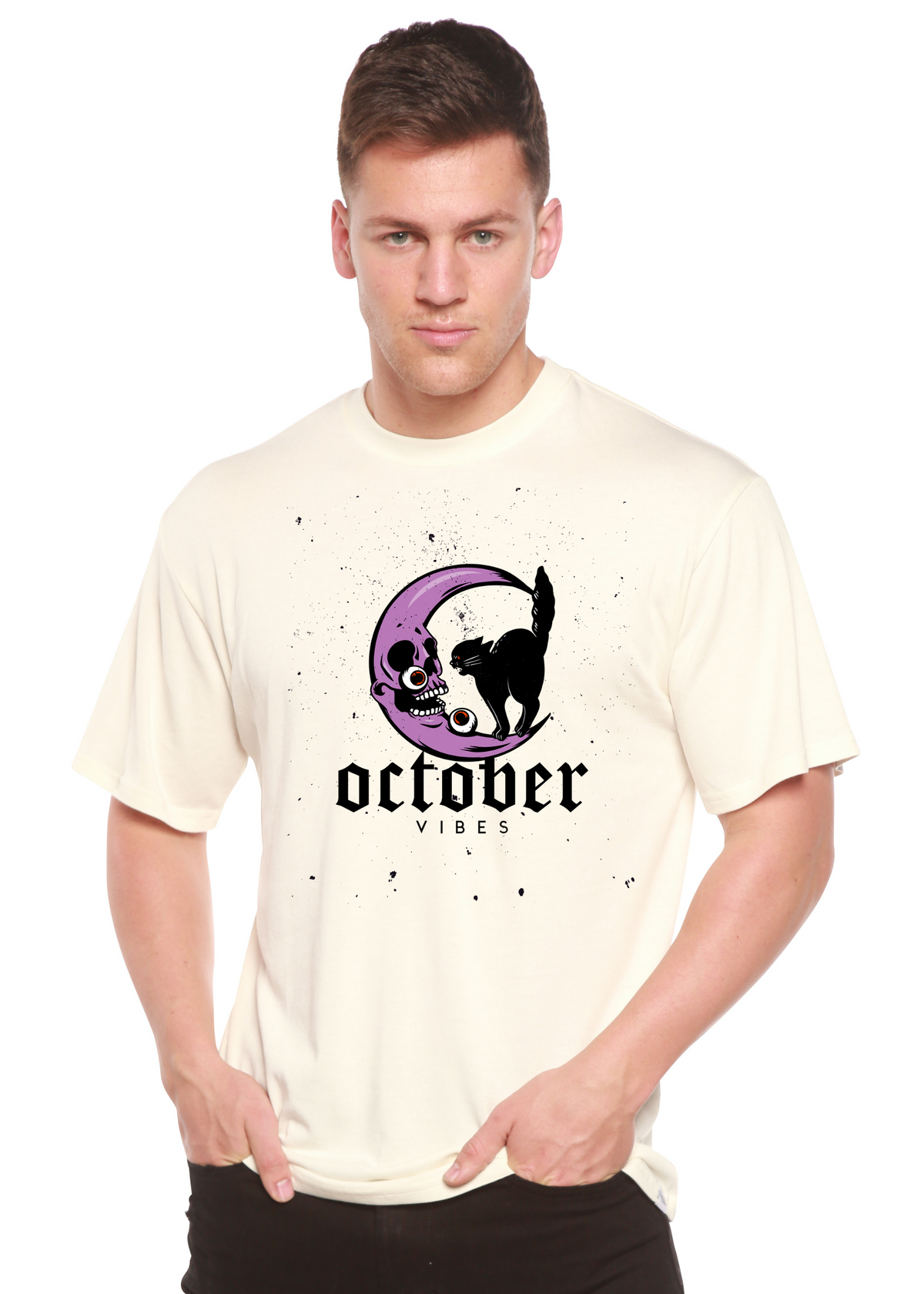 October Vibes Men's Bamboo Viscose/Organic Cotton Short Sleeve Graphic T-Shirt