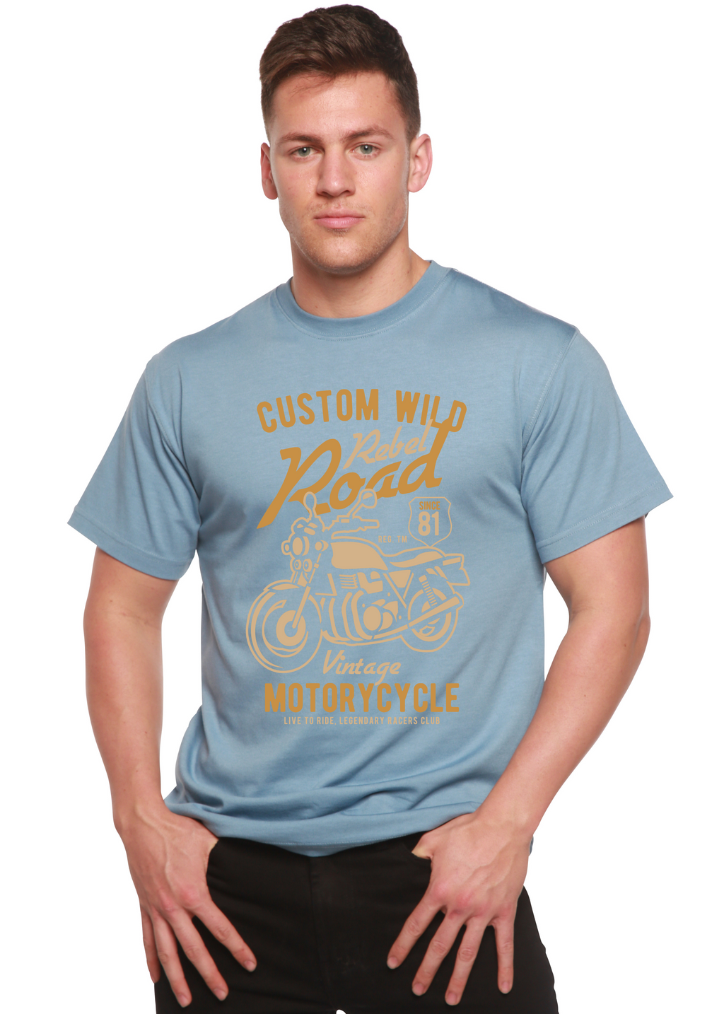 Custom Wild Men's Bamboo Viscose/Organic Cotton Short Sleeve Graphic T-Shirt