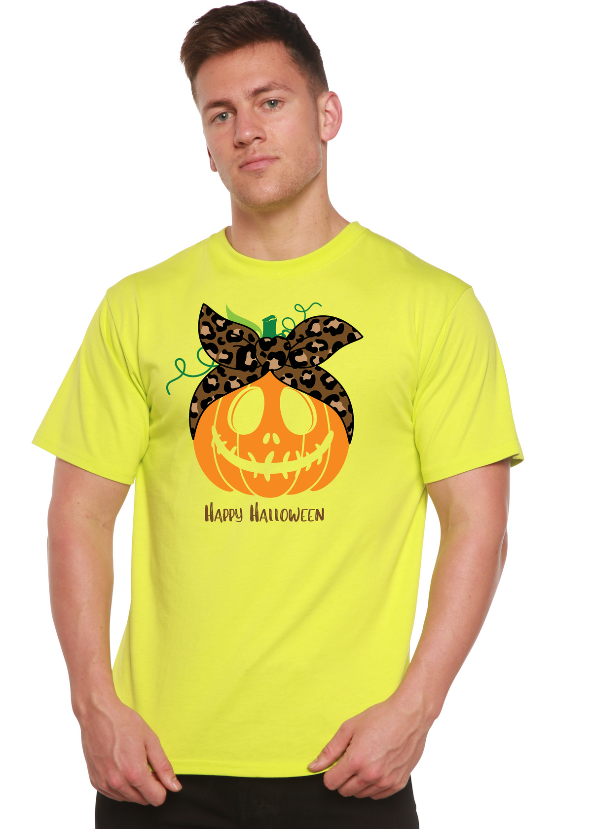 Happy Halloween Men's Bamboo Viscose/Organic Cotton Short Sleeve Graphic T-Shirt
