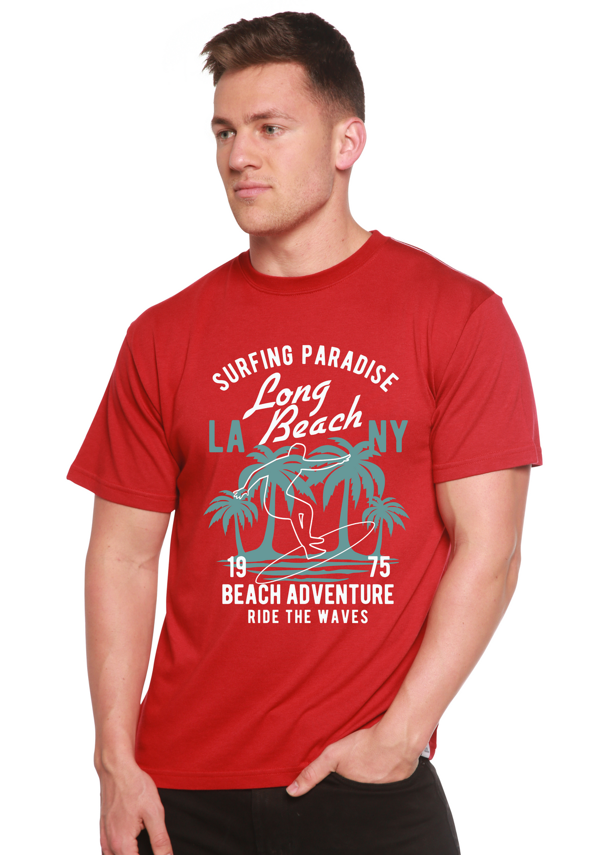 Beach Adventure Men's Bamboo Viscose/Organic Cotton Short Sleeve Graphic T-Shirt