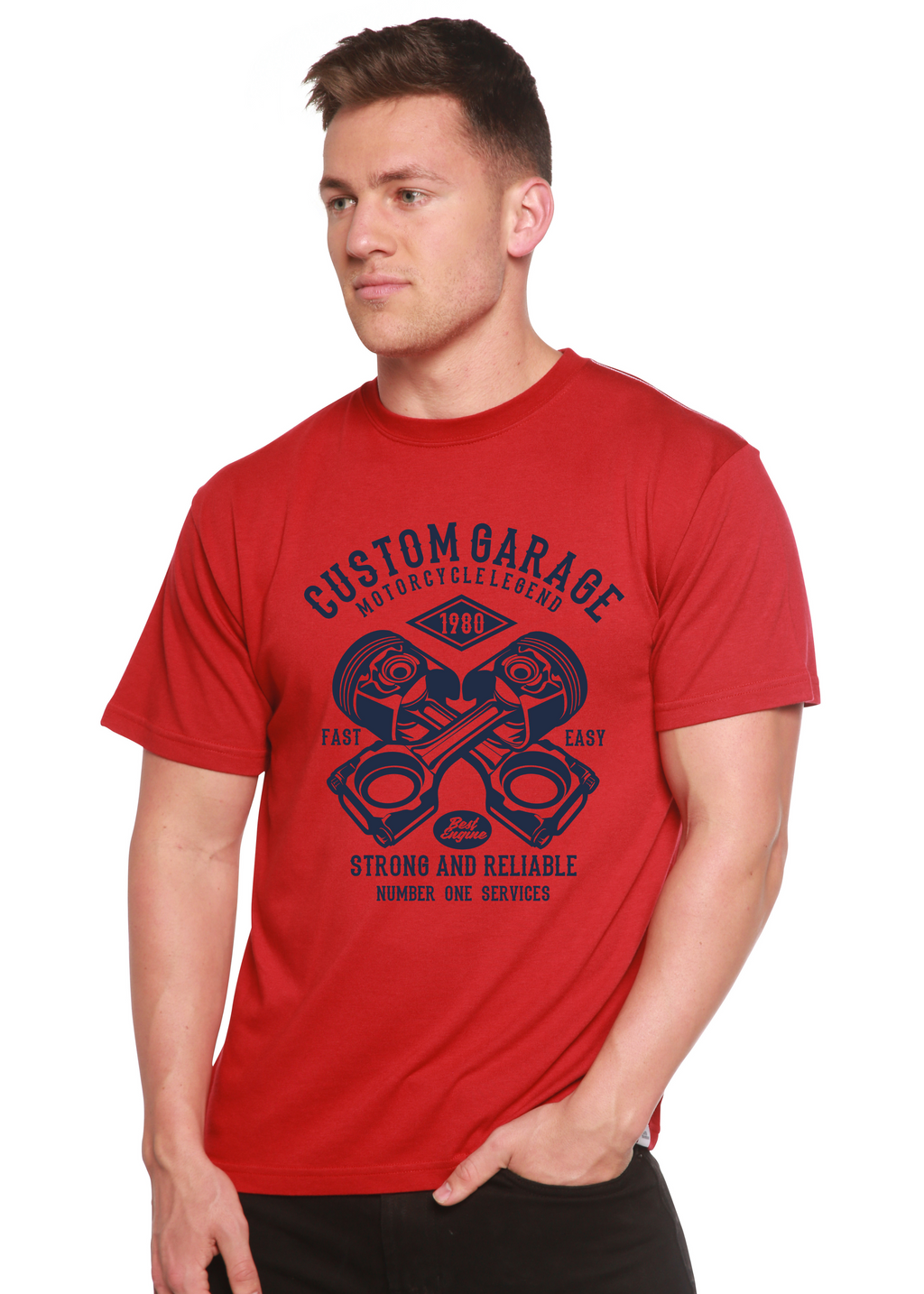 Custom Garage Men's Bamboo Viscose/Organic Cotton Short Sleeve Graphic T-Shirt