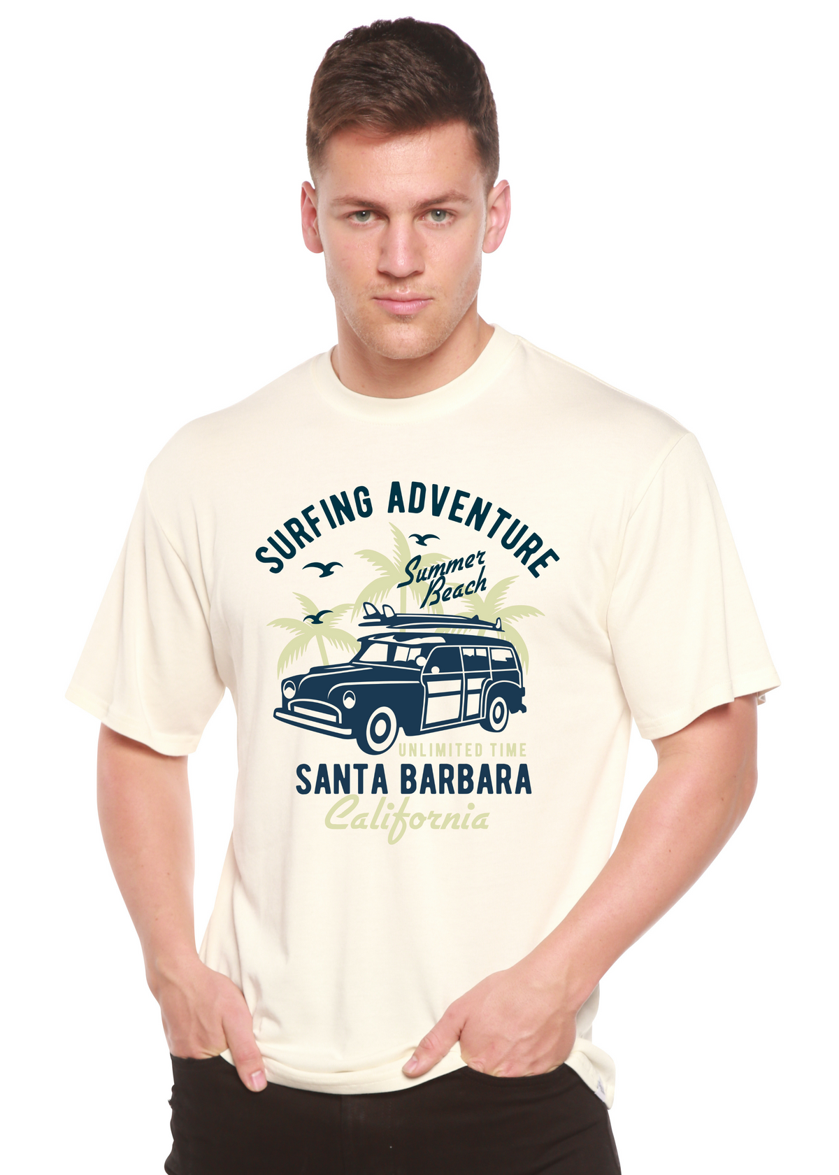 Surfing Adventure Spun Bamboo® Men's Bamboo Viscose/Organic Cotton Short Sleeve Graphic T-Shirt