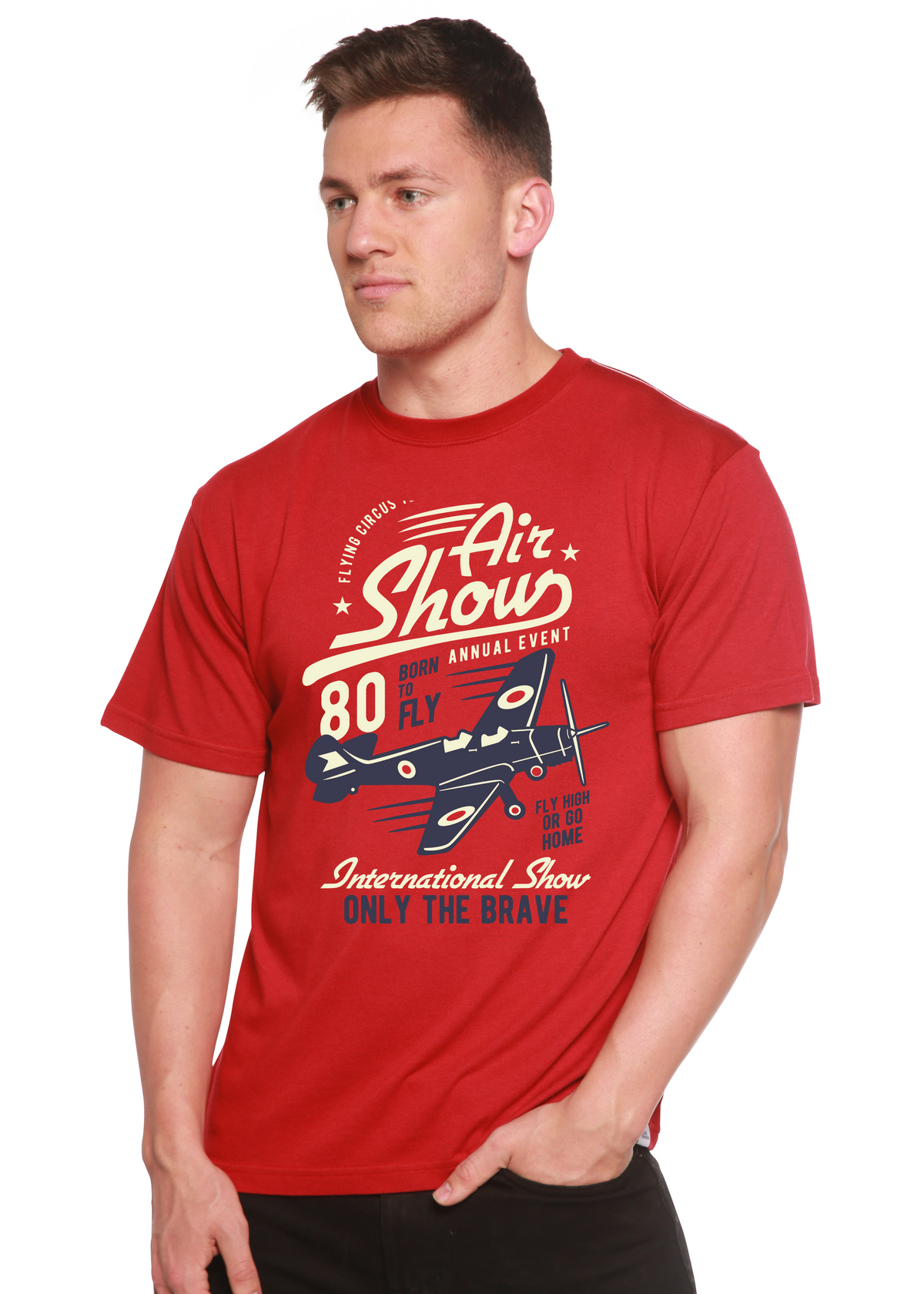 Air Show Men's Bamboo Viscose/Organic Cotton Short Sleeve Graphic T-Shirt