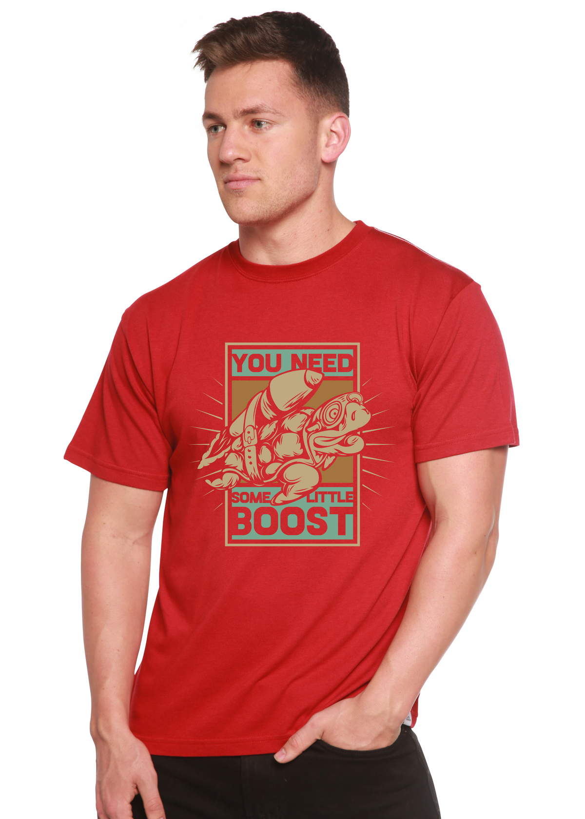You Need Boost Men's Bamboo Viscose/Organic Cotton Short Sleeve Graphic T-Shirt