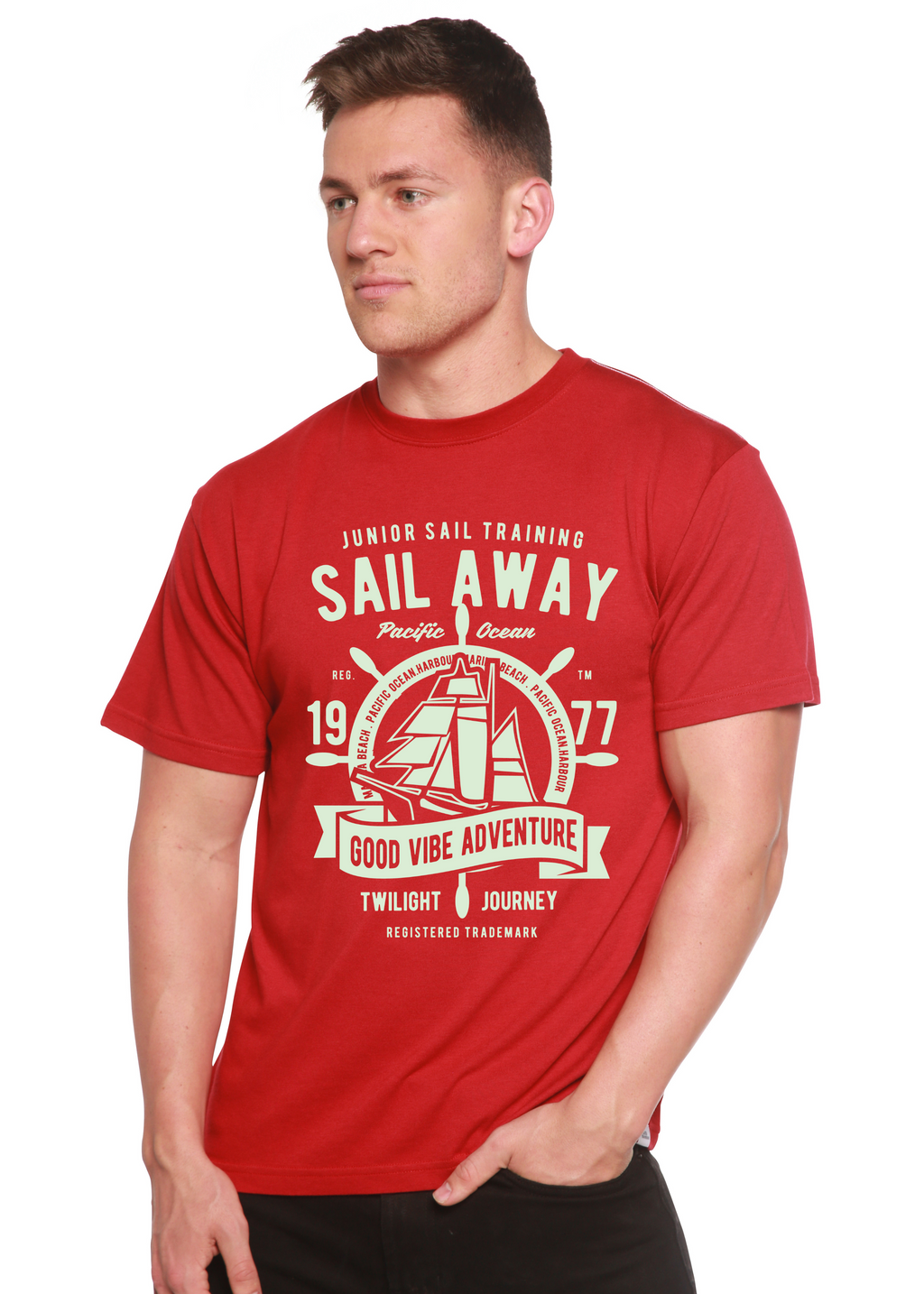 Sail Away Spun Bamboo® Men's Bamboo Viscose/Organic Cotton Short Sleeve Graphic T-Shirt