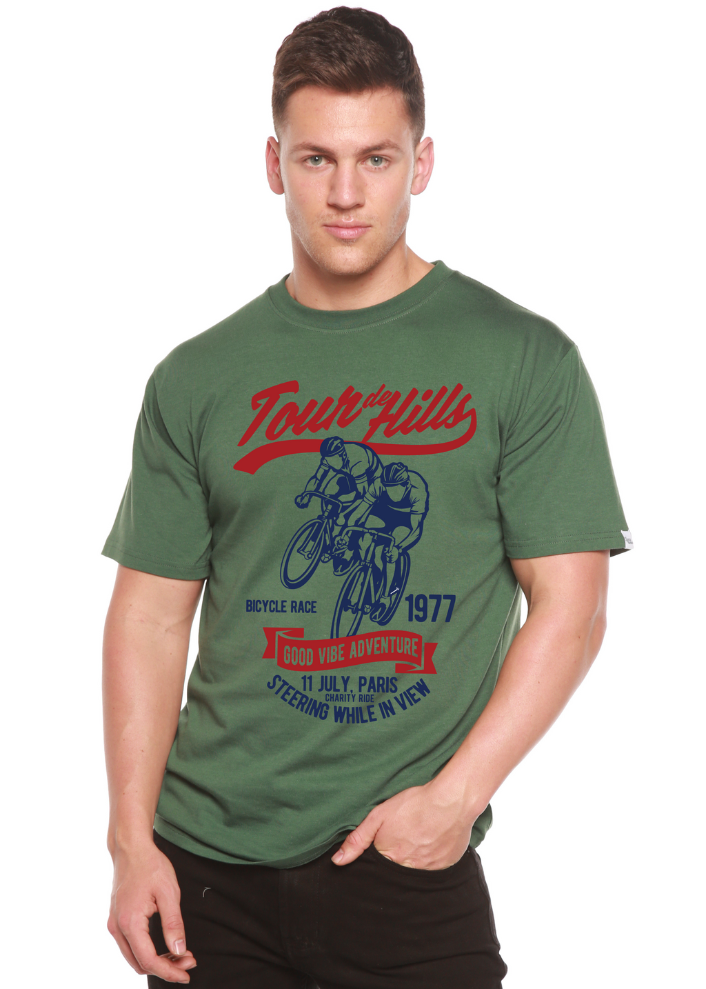 Tour De Hills Spun Bamboo® Men's Bamboo Viscose/Organic Cotton Short Sleeve Graphic T-Shirt