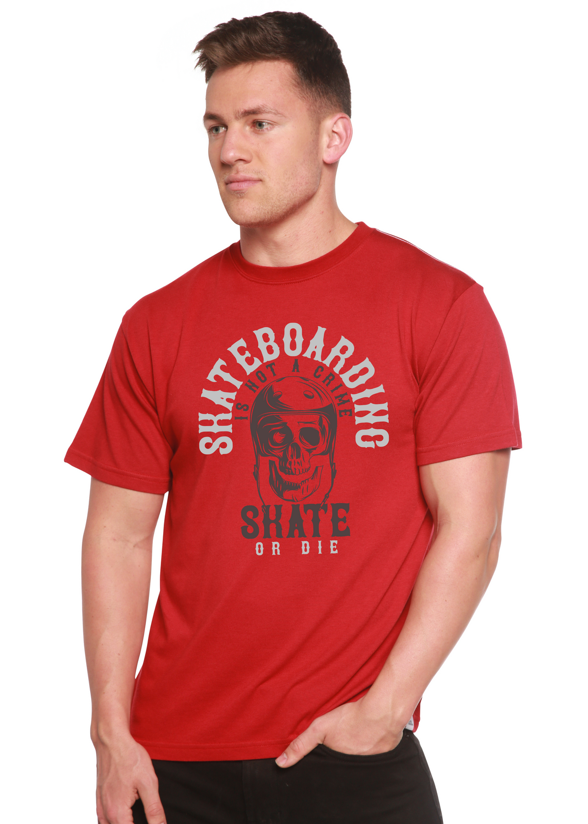 Skate Boarding Men's Bamboo Viscose/Organic Cotton Short Sleeve Graphic T-Shirt