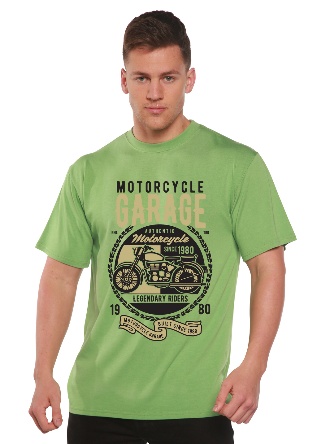 Motorcycle Garage Men's Bamboo Viscose/Organic Cotton Short Sleeve Graphic T-Shirt