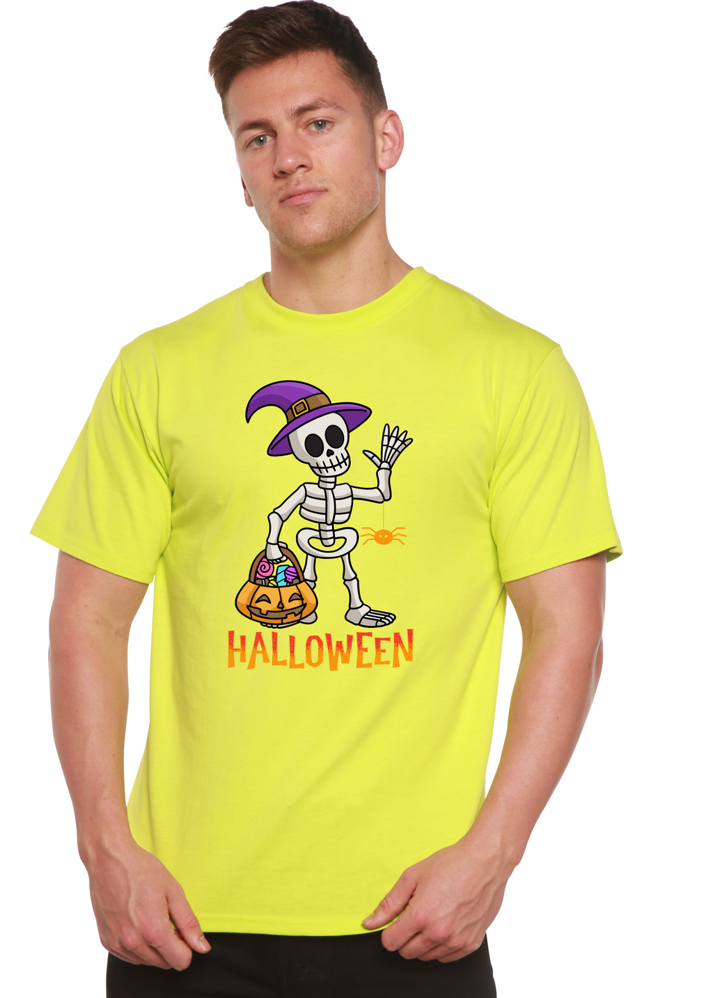 Happy Halloween Unisex Bamboo Viscose/Organic Cotton Short Sleeve Graphic T-Shirt