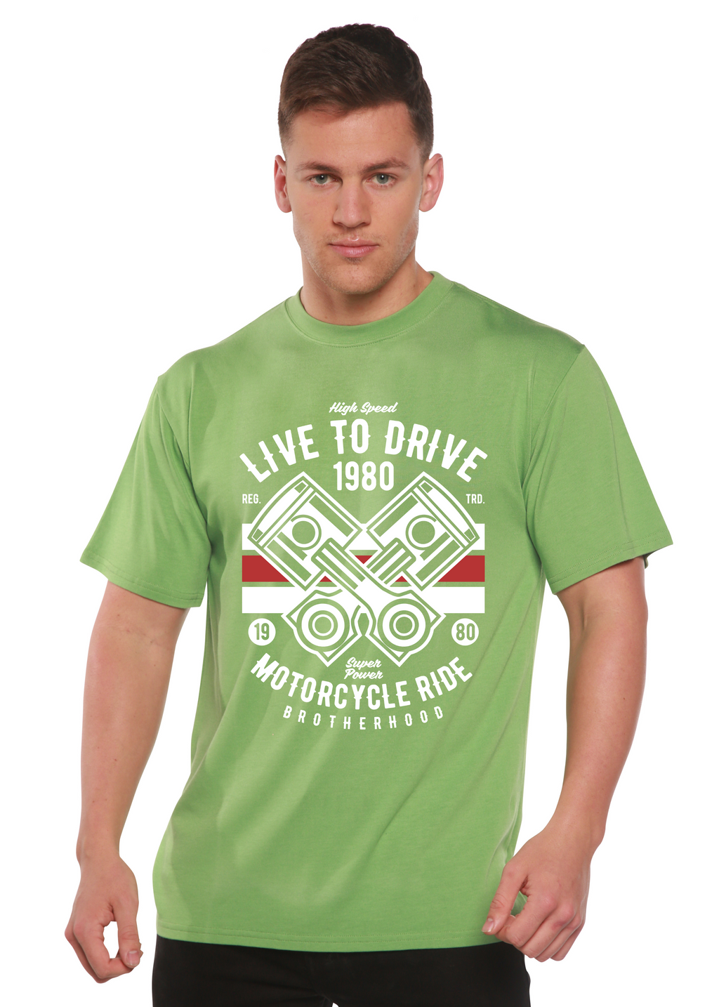 Live To Ride 1980 Men's Bamboo Viscose/Organic Cotton Short Sleeve Graphic T-Shirt