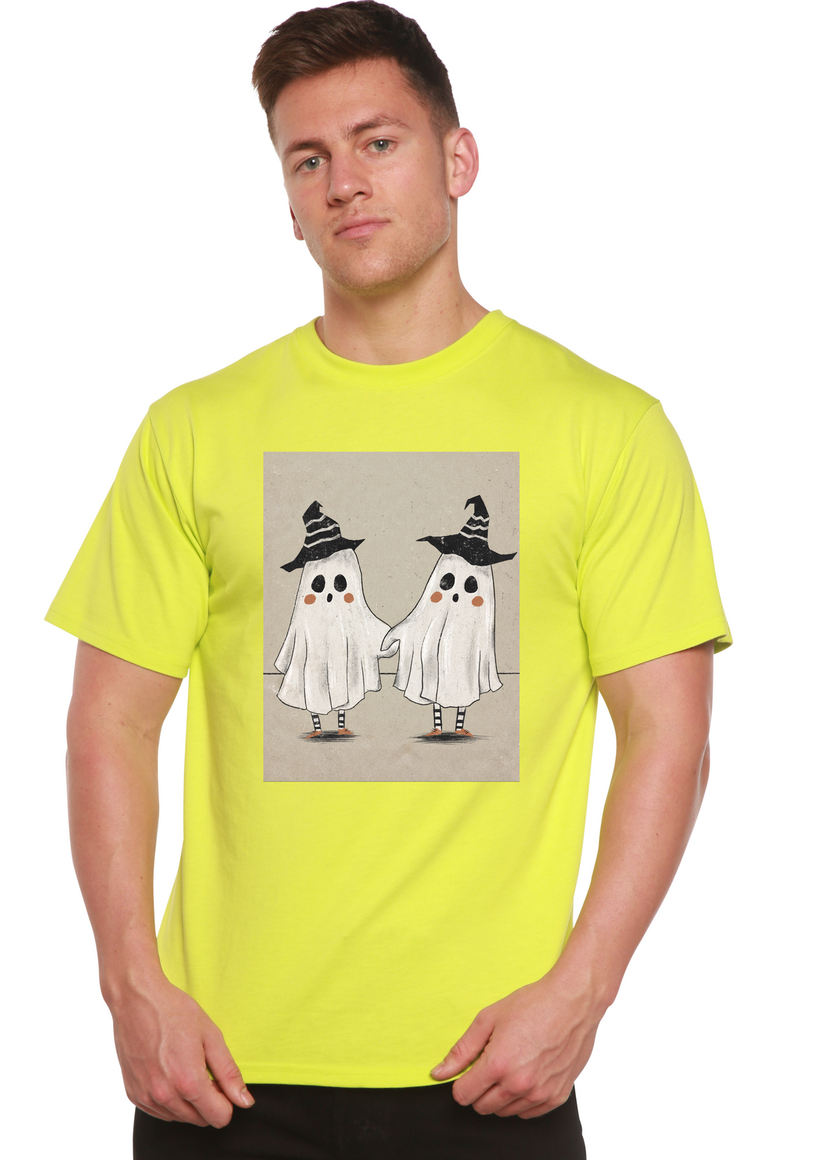 Cute Ghost Men's Bamboo Viscose/Organic Cotton Short Sleeve Graphic T-Shirt