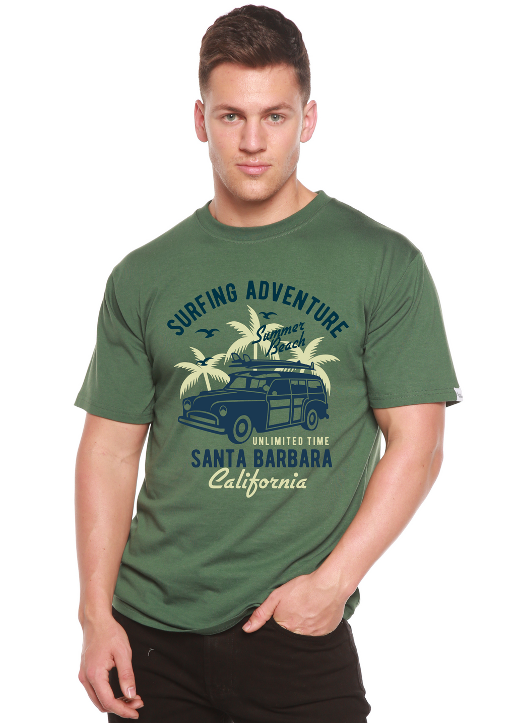 Surfing Adventure Spun Bamboo® Men's Bamboo Viscose/Organic Cotton Short Sleeve Graphic T-Shirt