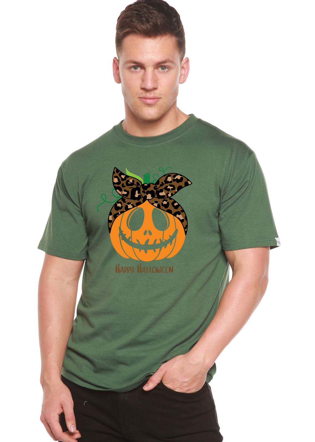 Happy Halloween Men's Bamboo Viscose/Organic Cotton Short Sleeve Graphic T-Shirt