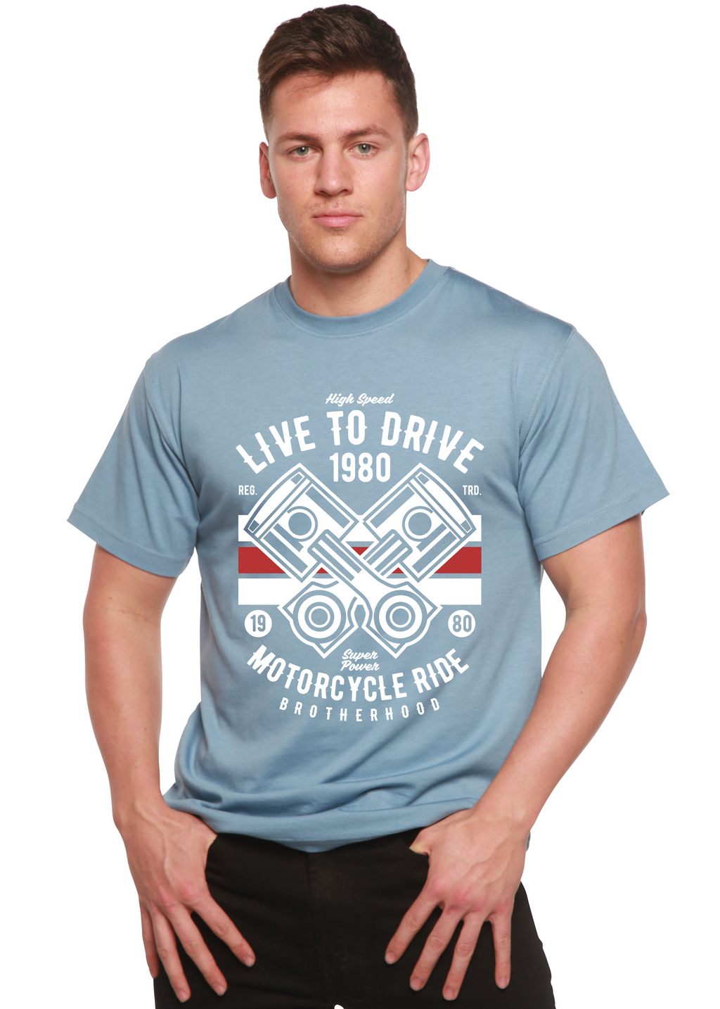 Live To Ride 1980 Men's Bamboo Viscose/Organic Cotton Short Sleeve Graphic T-Shirt