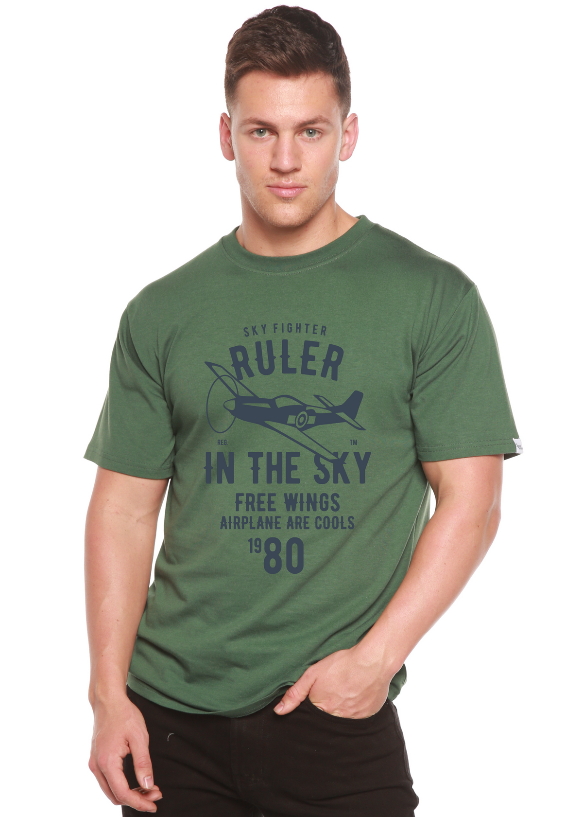 Ruler In The Sky Spun Bamboo® Men's Bamboo Viscose/Organic Cotton Short Sleeve Graphic T-Shirt
