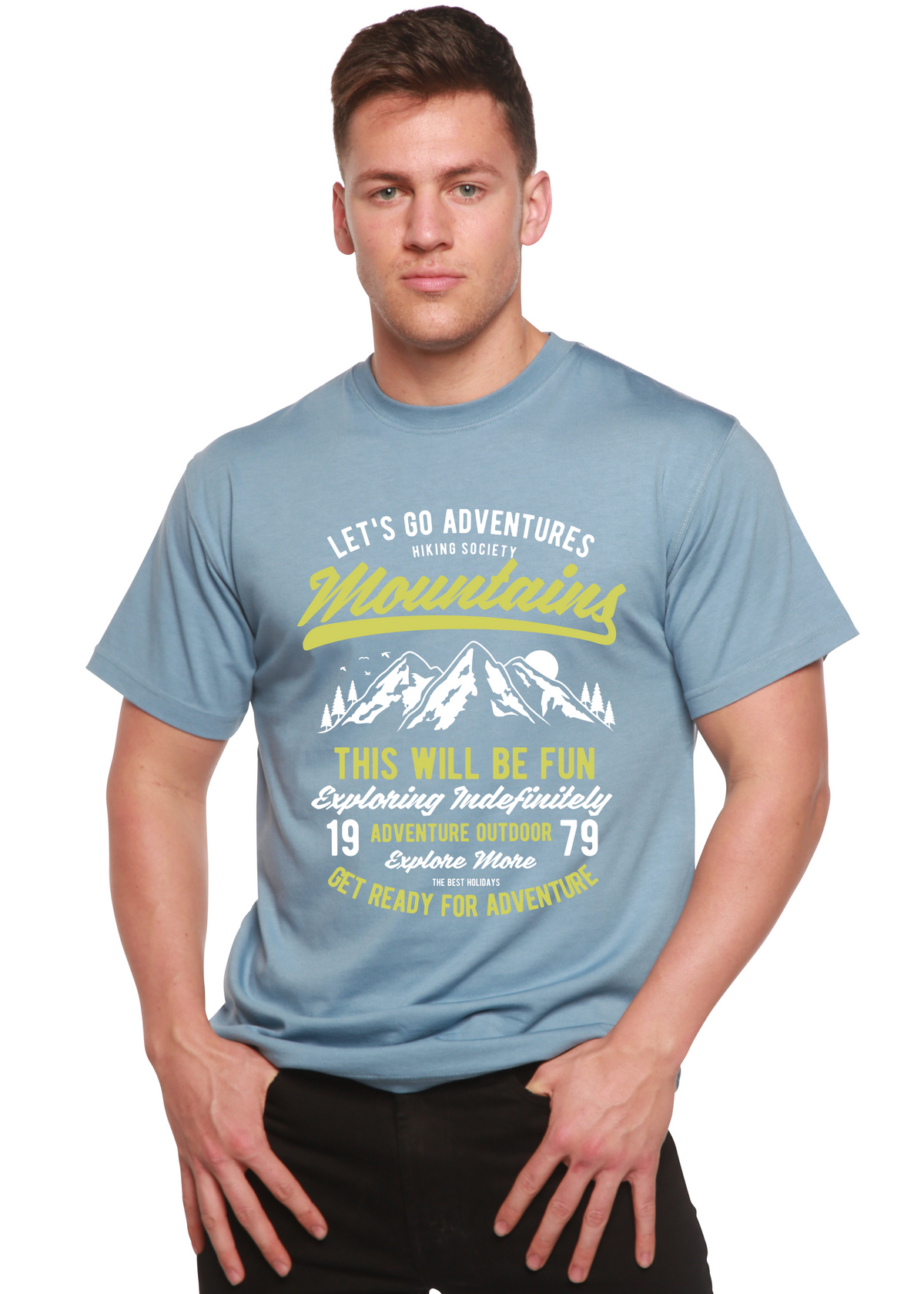 Let's Go Adventure Men's Bamboo Viscose/Organic Cotton Short Sleeve Graphic T-Shirt