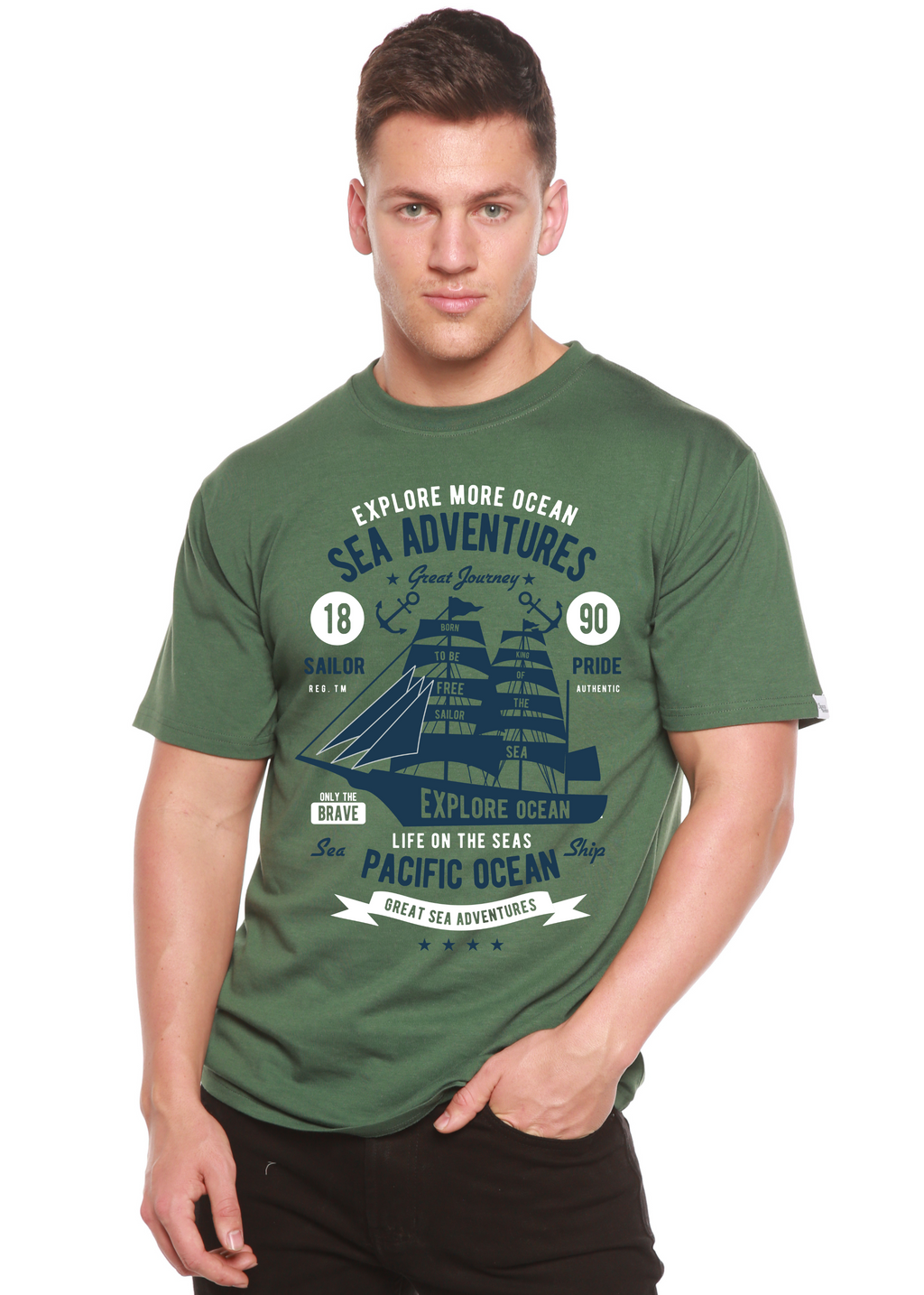 Sea Adventures Spun Bamboo® Men's Bamboo Viscose/Organic Cotton Short Sleeve Graphic T-Shirt