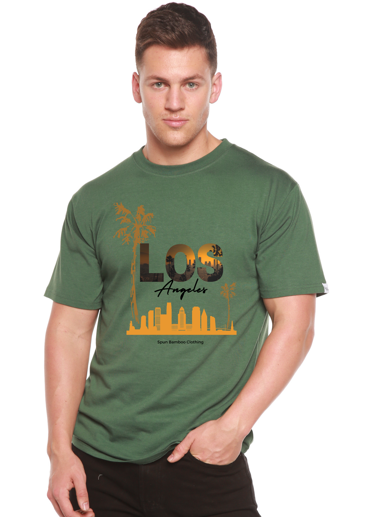 Los Angeles Unisex Bamboo Viscose/Organic Cotton Short Sleeve Graphic T-Shirt