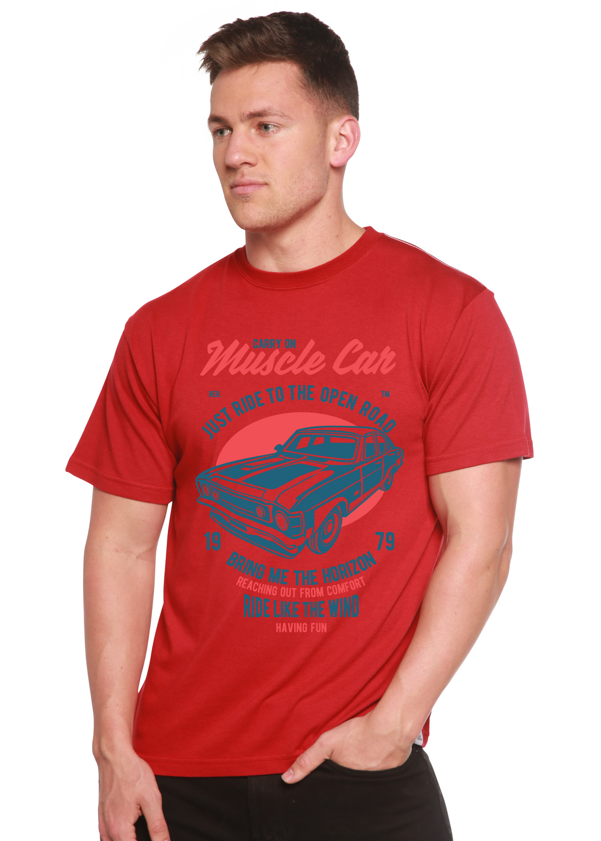 Muscle Car Spun Bamboo® Men's Bamboo Viscose/Organic Cotton Short Sleeve Graphic T-Shirt