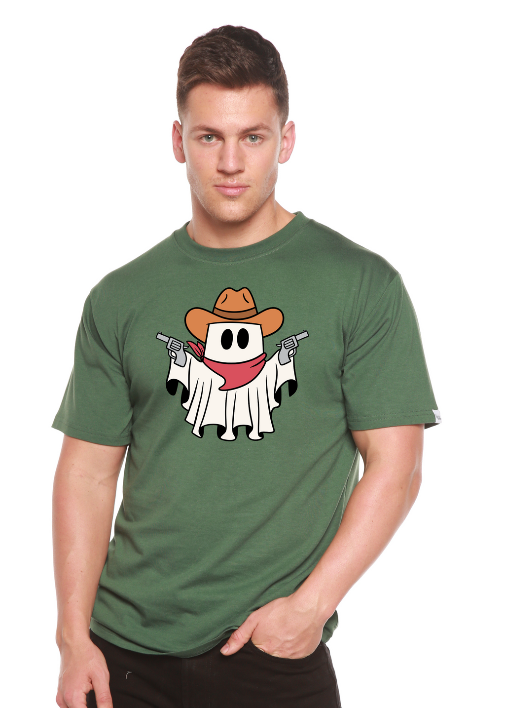 Cowboy Ghost Unisex Bamboo Viscose/Organic Cotton Short Sleeve Graphic T-Shirt