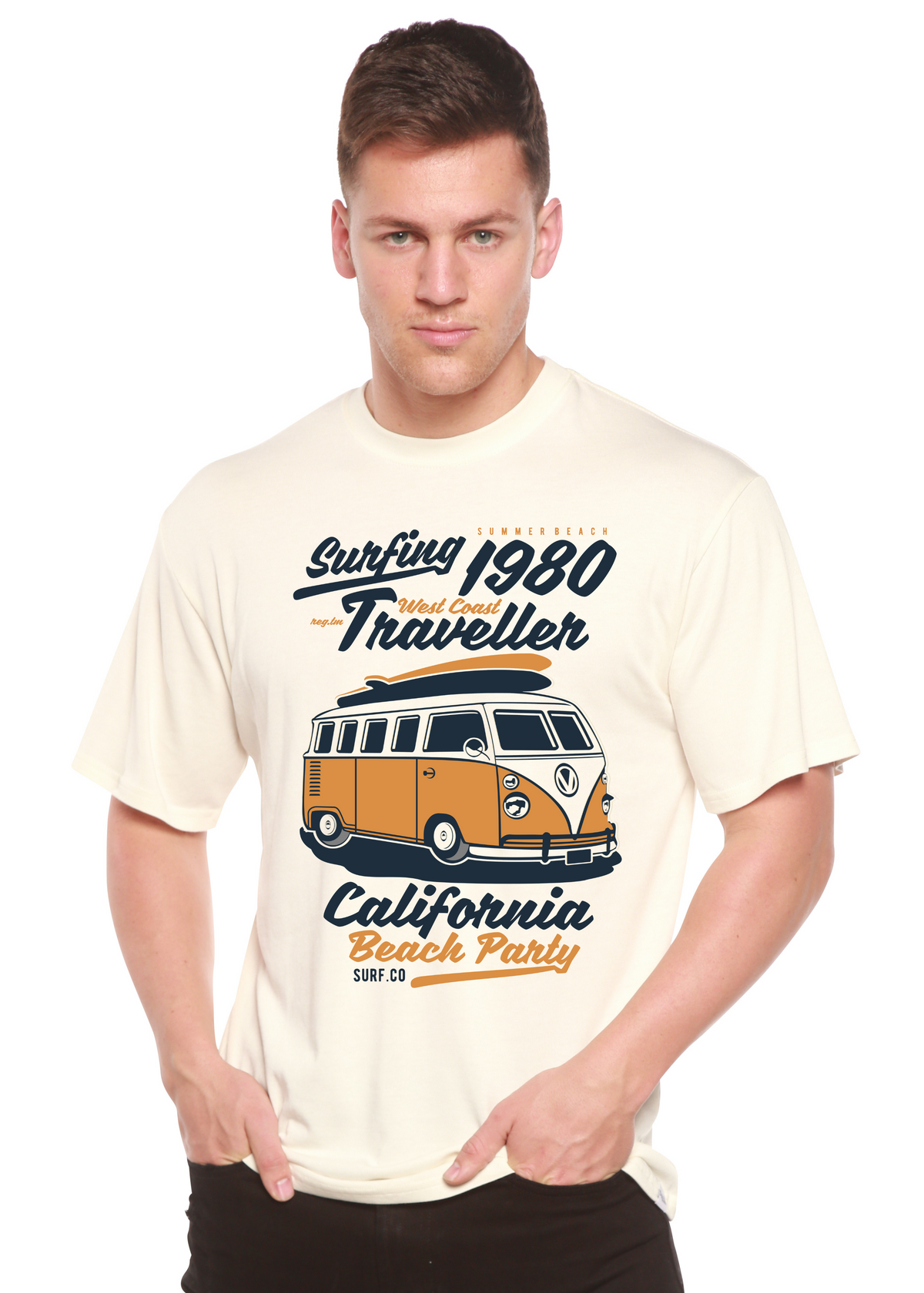 Surfing 1980 Spun Bamboo® Men's Bamboo Viscose/Organic Cotton Short Sleeve Graphic T-Shirt