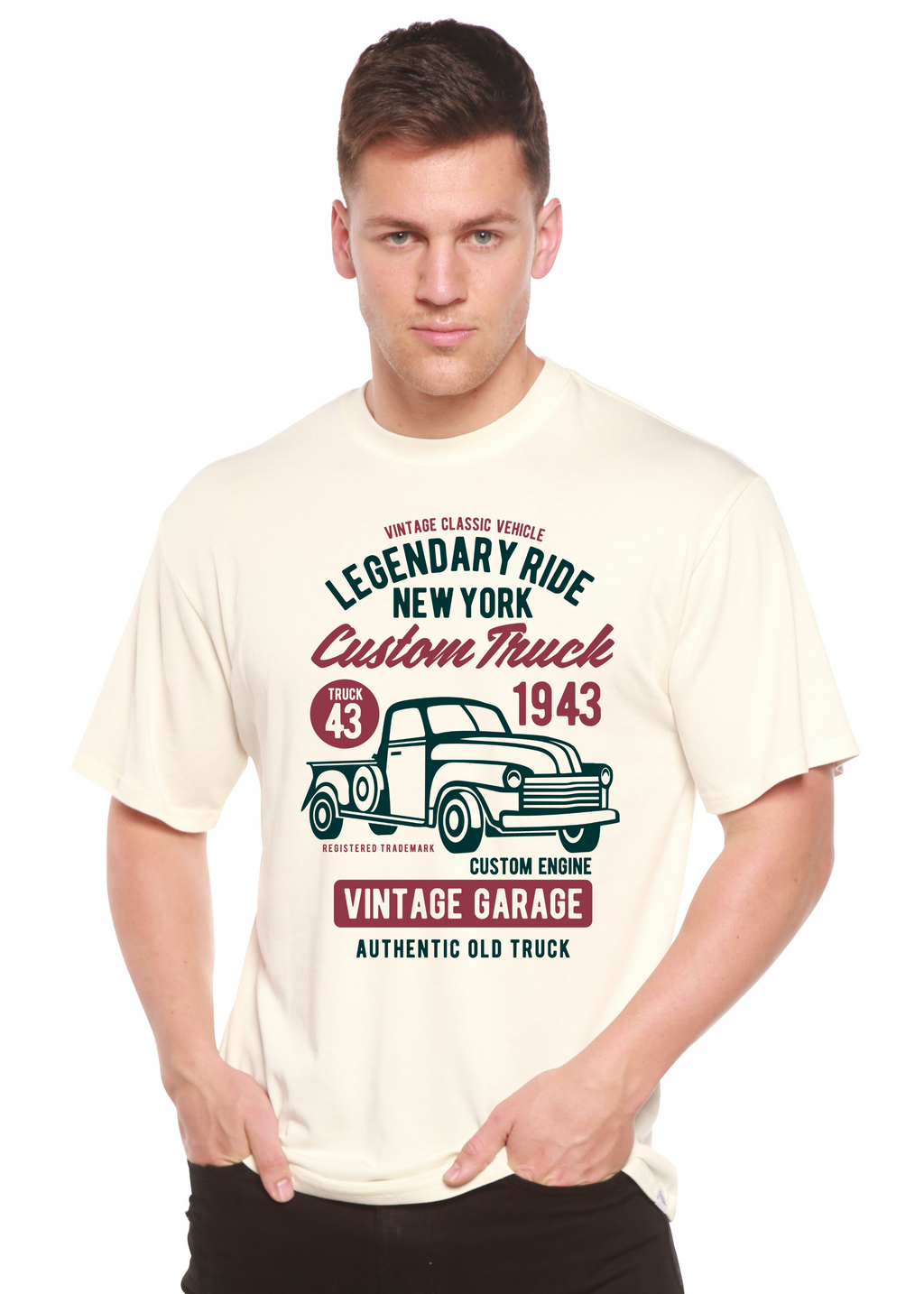 Legendary Ride Custom Truck Men's Bamboo Viscose/Organic Cotton Short Sleeve Graphic T-Shirt