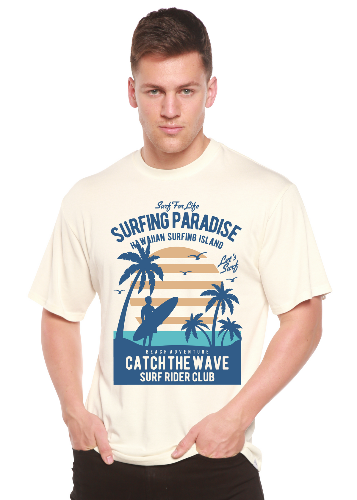 Surfing Paradis Spun Bamboo® Men's Bamboo Viscose/Organic Cotton Short Sleeve Graphic T-Shirt