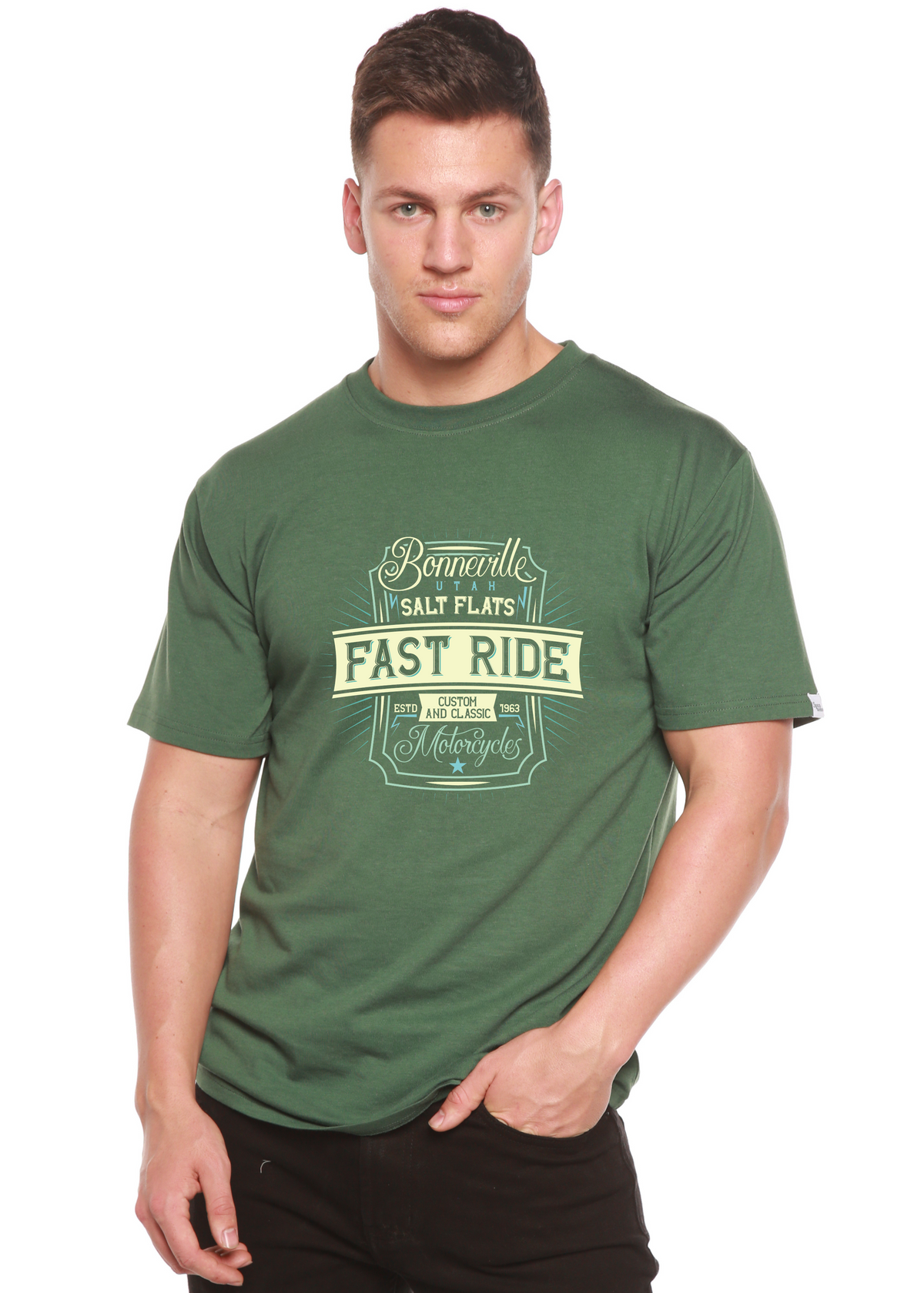 Fast Ride Men's Bamboo Viscose/Organic Cotton Short Sleeve Graphic T-Shirt