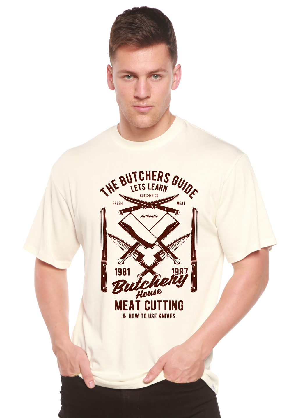Butchery House Men's Bamboo Viscose/Organic Cotton Short Sleeve Graphic T-Shirt