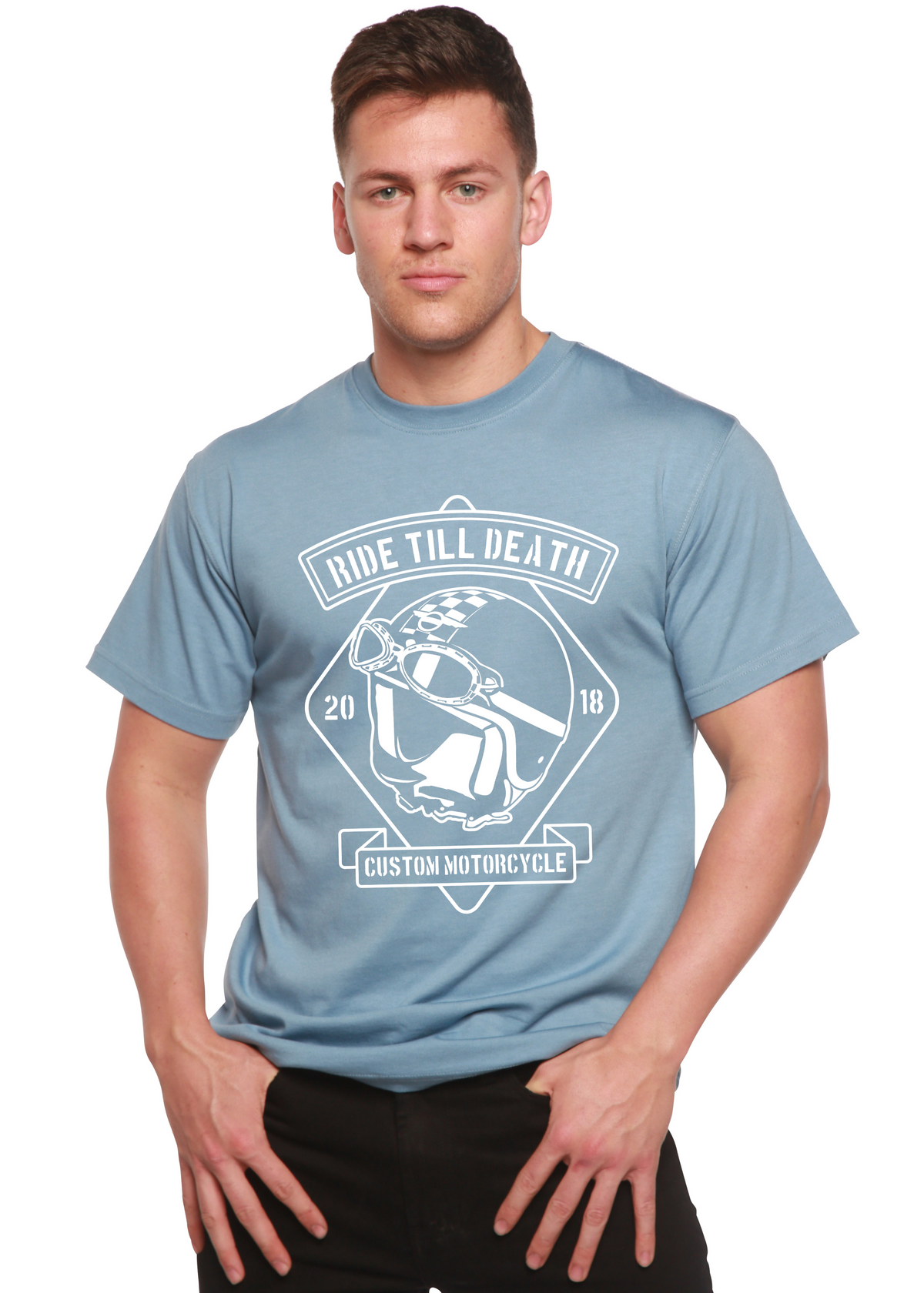 Ride Till Death Spun Bamboo® Men's Bamboo Viscose/Organic Cotton Short Sleeve Graphic T-Shirt