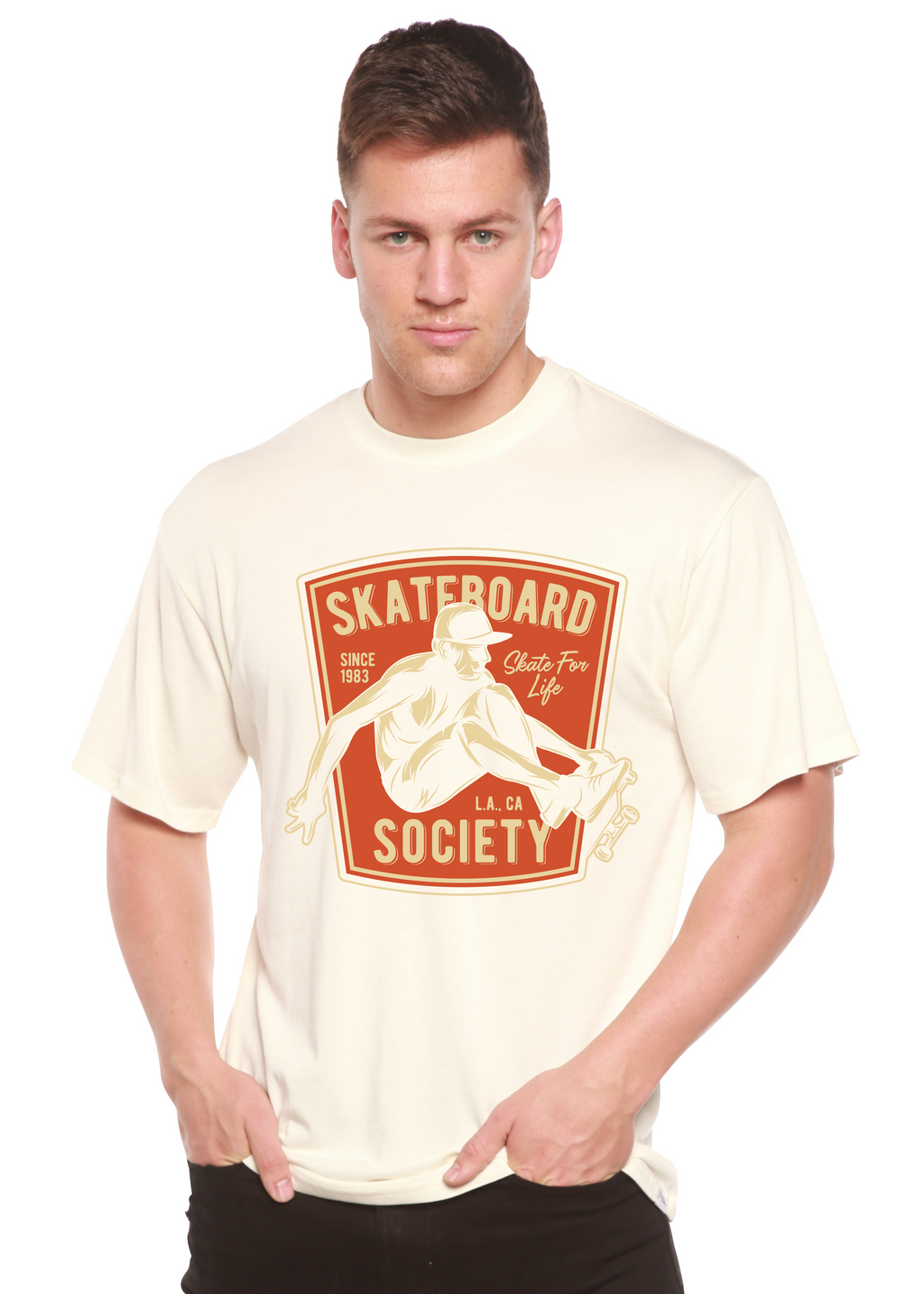 Skateboard Society Men's Bamboo Viscose/Organic Cotton Short Sleeve Graphic T-Shirt