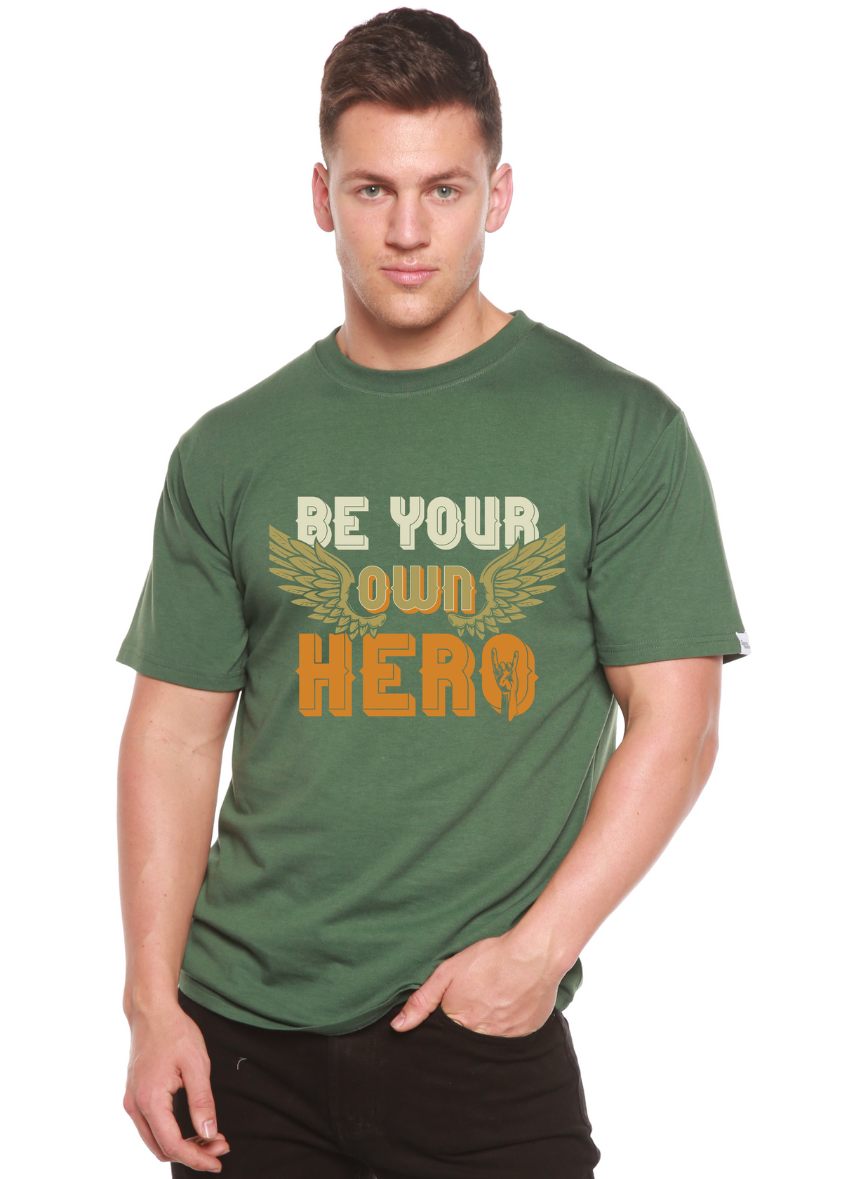 Be Your Own Hero Men's Bamboo Viscose/Organic Cotton Short Sleeve Graphic T-Shirt