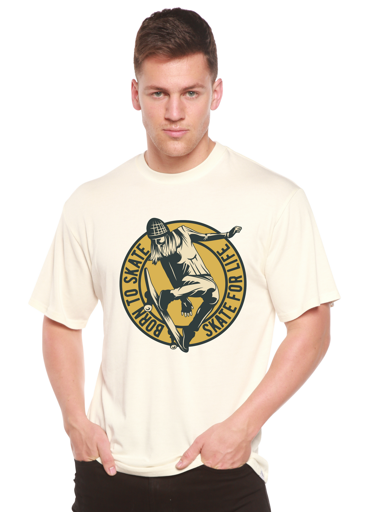 Skate For Life Men's Bamboo Viscose/Organic Cotton Short Sleeve Graphic T-Shirt