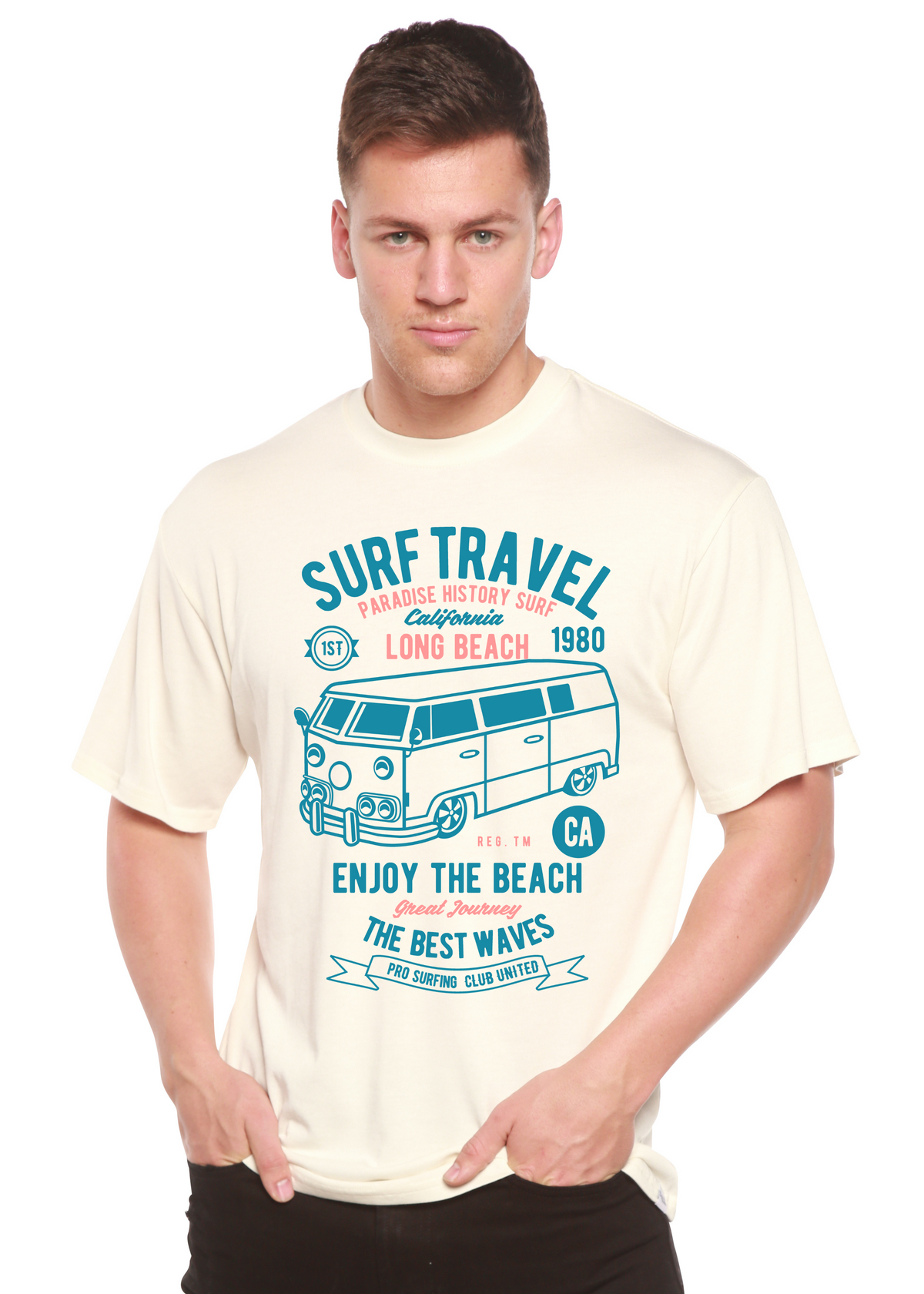 Surf Travel Spun Bamboo® Men's Bamboo Viscose/Organic Cotton Short Sleeve Graphic T-Shirt