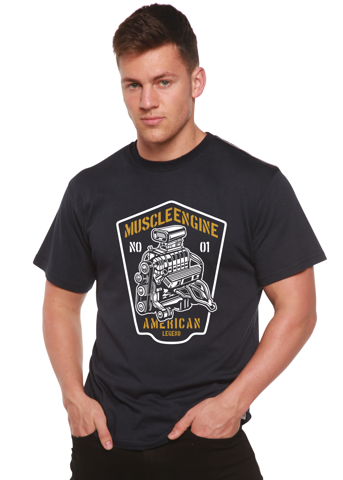 Muscle Engine Spun Bamboo® Men's Bamboo Viscose/Organic Cotton Short Sleeve Graphic T-Shirt